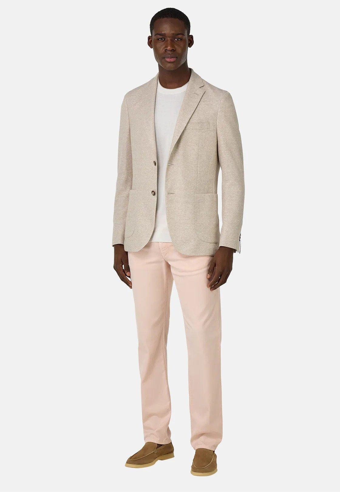 Melange B-Jersey Linen and Cotton Jacket Beige, Sand, medium