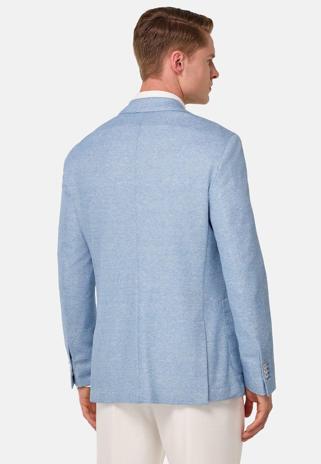 Melange B-Jersey Linen And Cotton Jacket Blue, , large image number 2