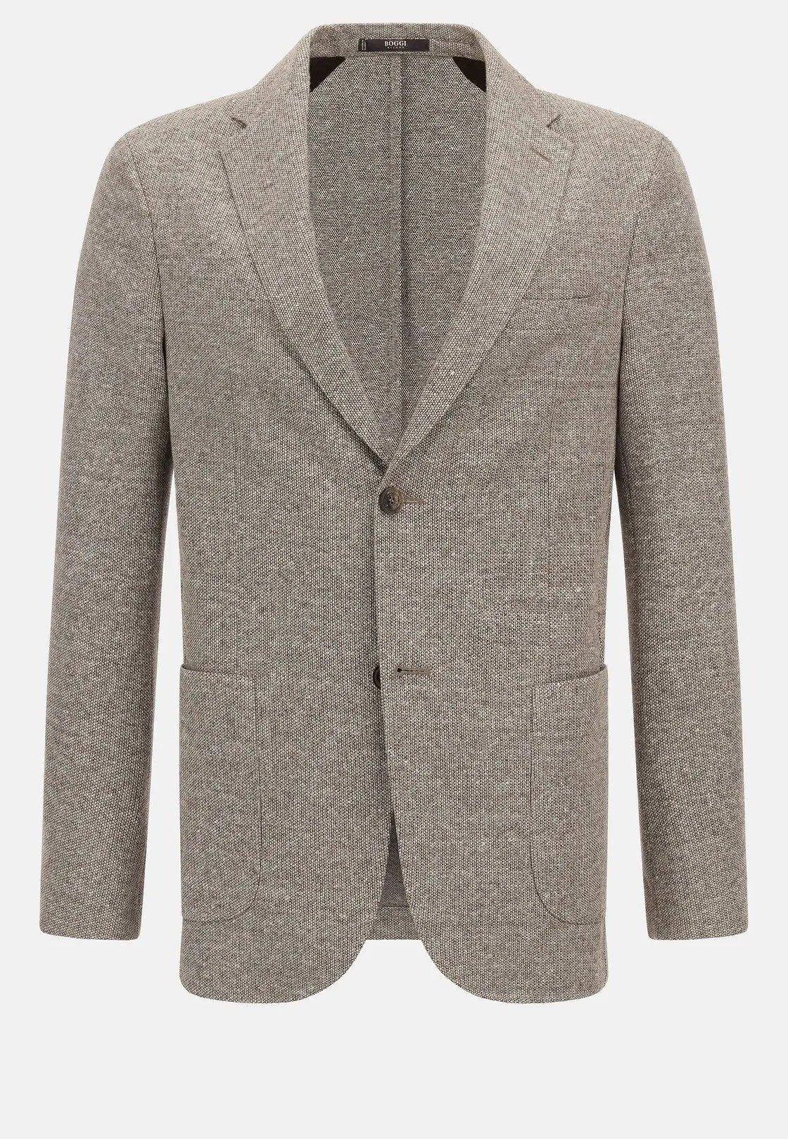 Melange B-Jersey Linen And Cotton Jacket Beige, Taupe, large image number 4