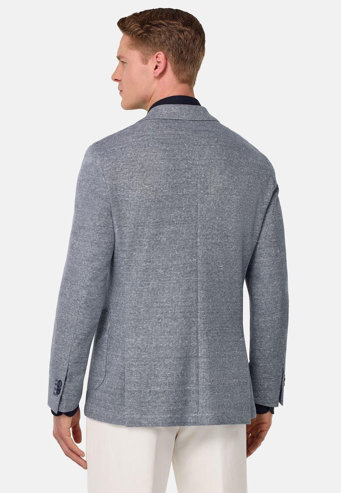 Melange B-Jersey Linen And Cotton Jacket Blue, , large image number 2