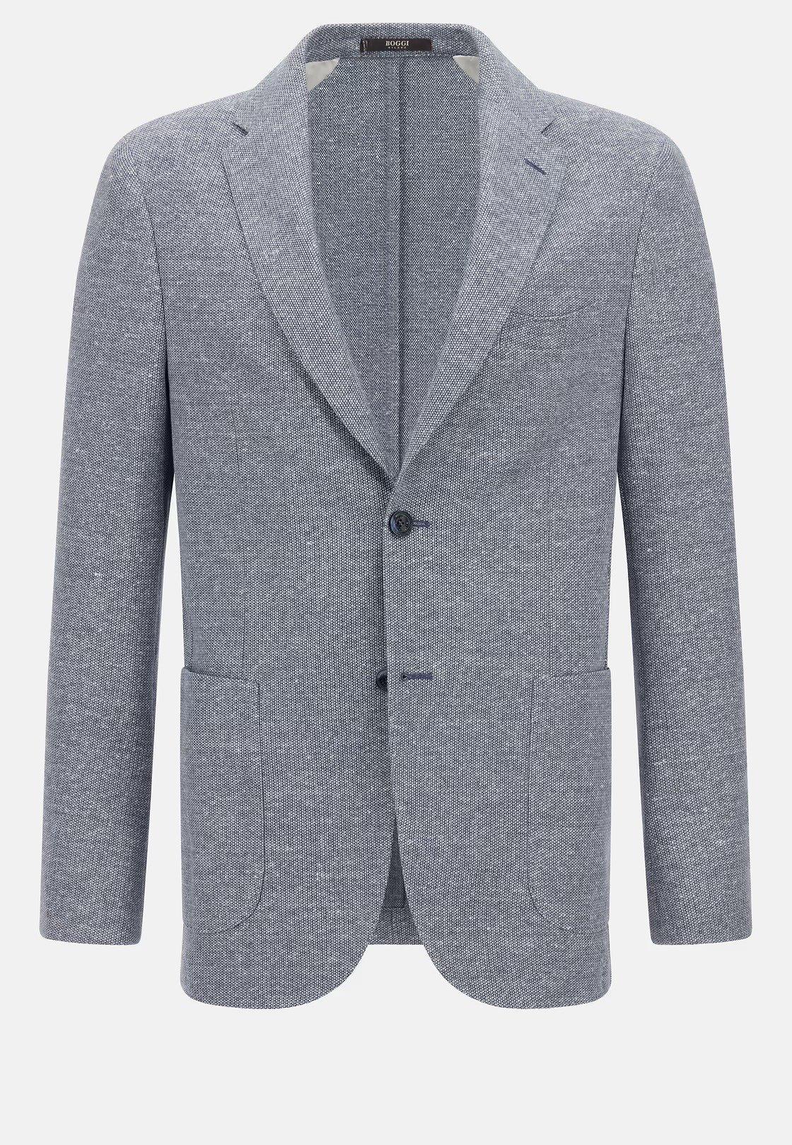 Melange B-Jersey Linen And Cotton Jacket Blue, , large image number 4