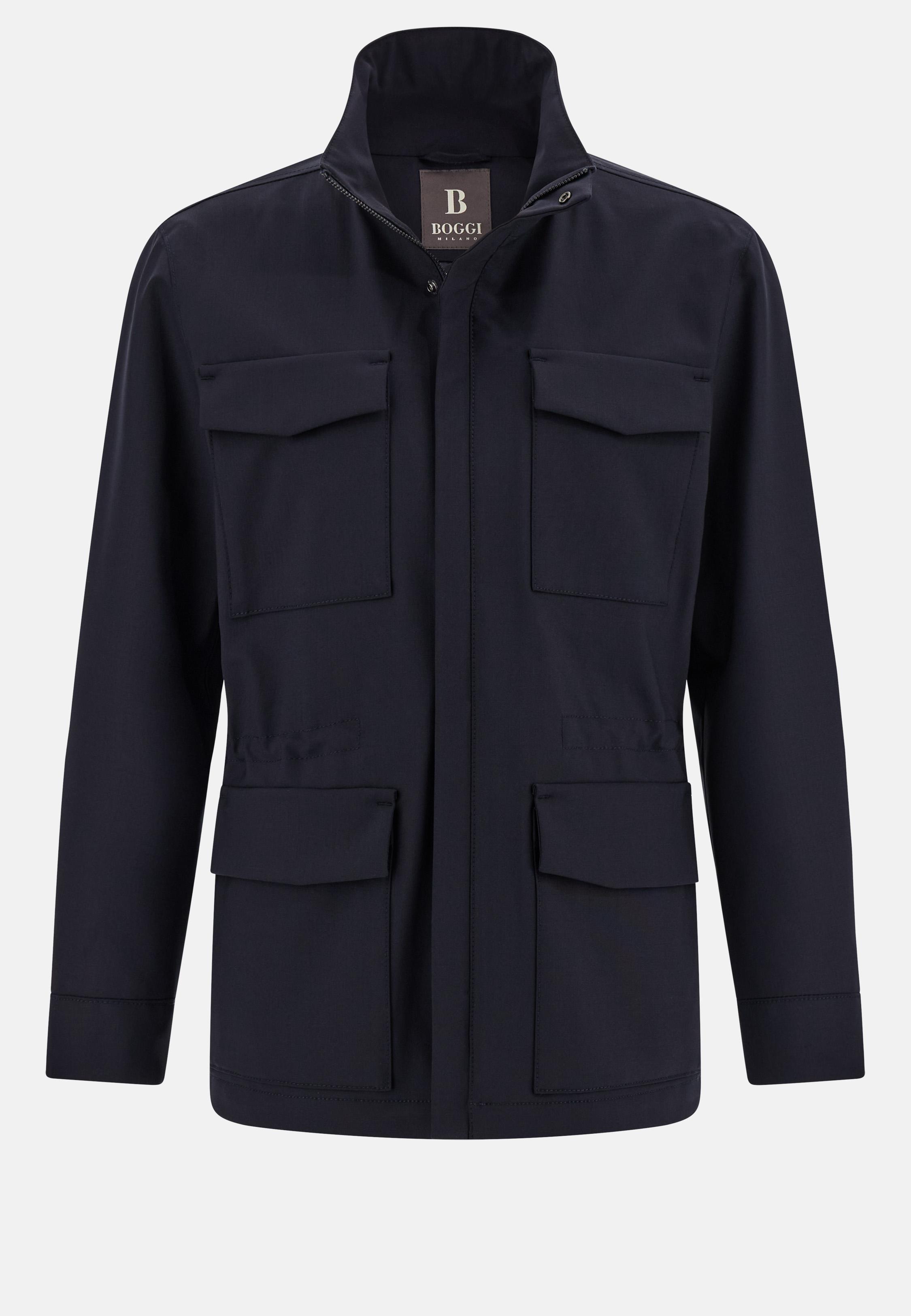 Field Jacket In Technical Wool Navy, , large image number 6