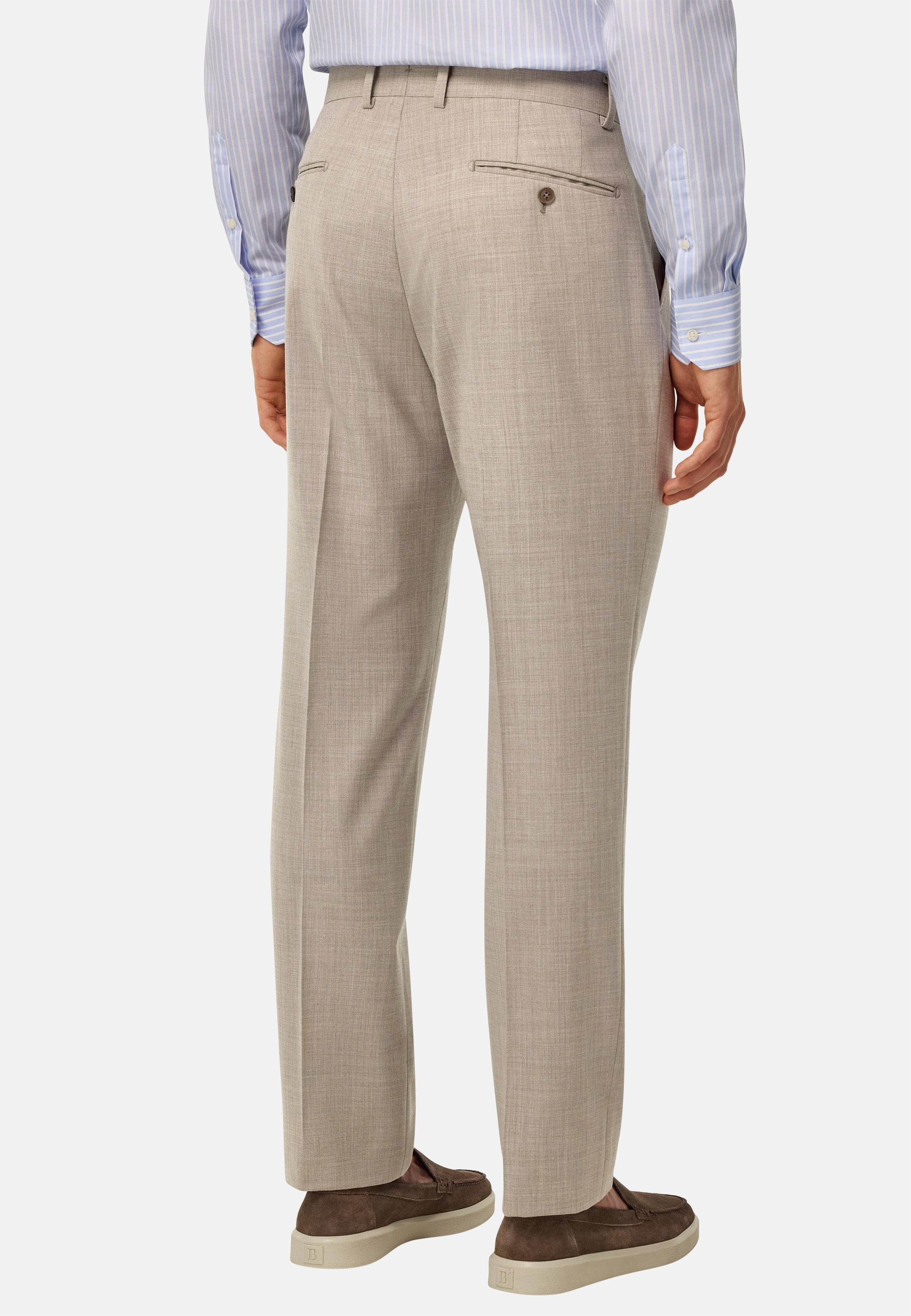 B Aria Trousers In Stretch Pure Wool Brown, , large image number 3