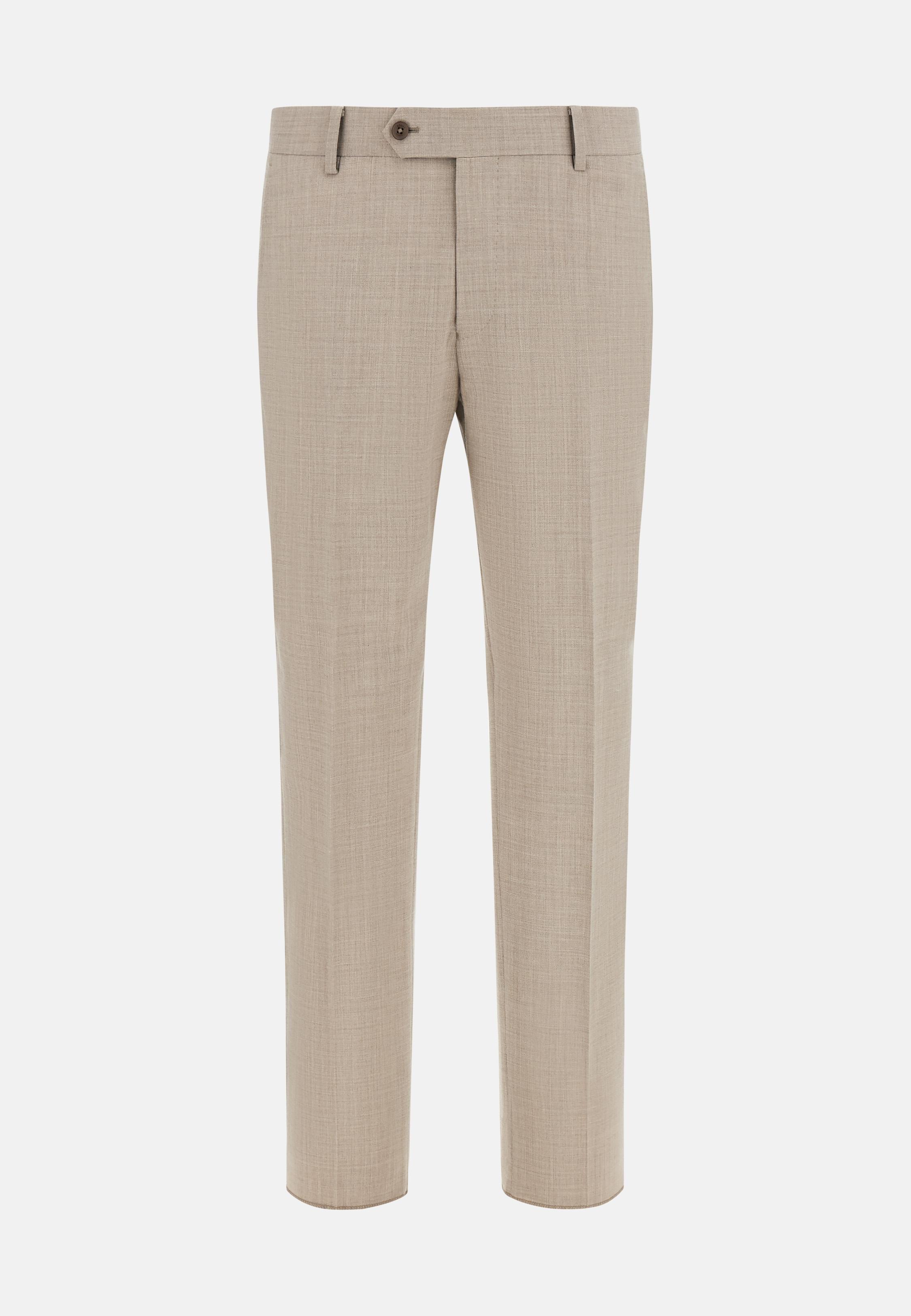 Beige B Aria Trousers In Stretch Pure Wool, Taupe, large image number 4