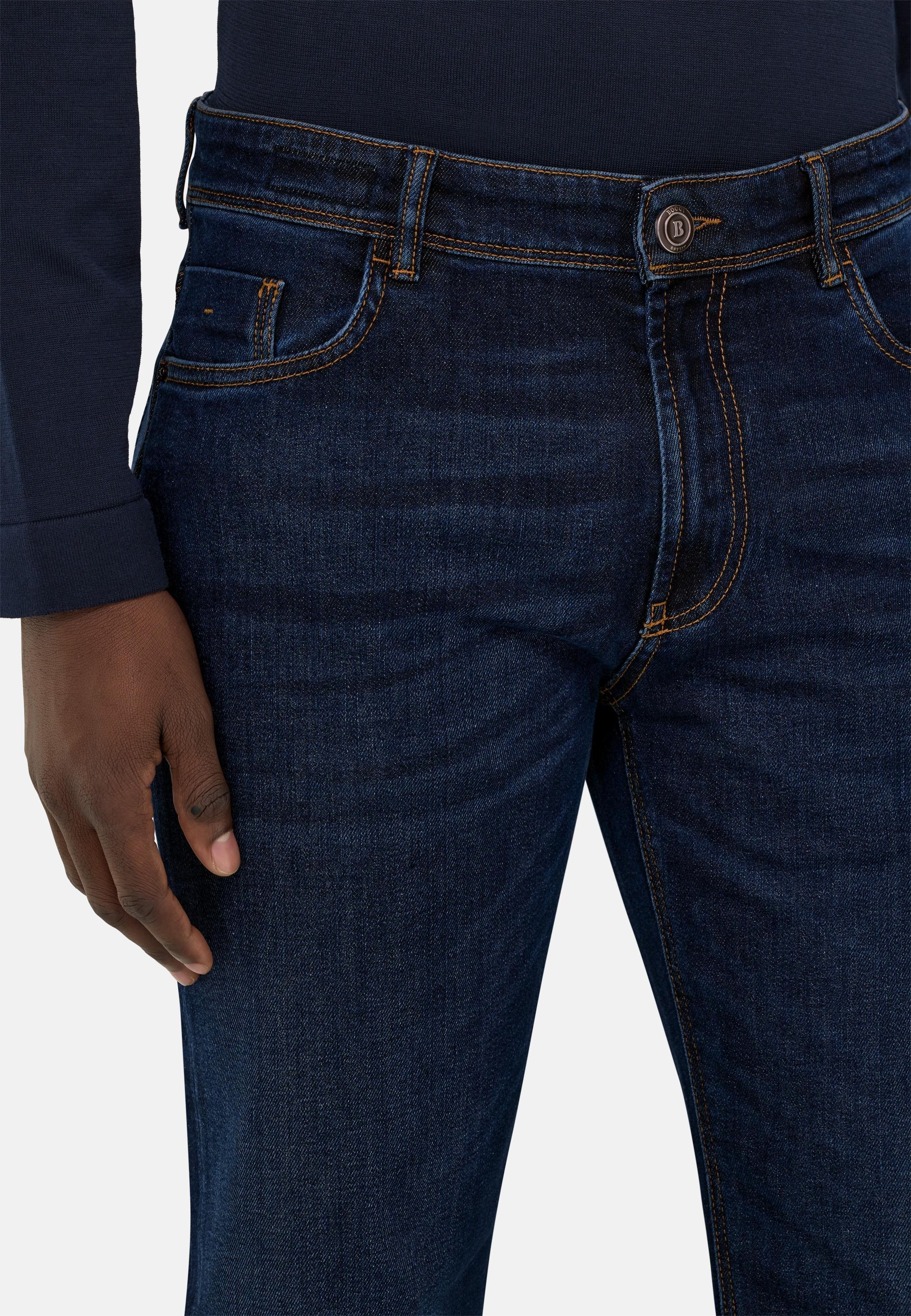 Medium Blue Stretch Denim Jeans Blue, Dark Blue, large image number 3