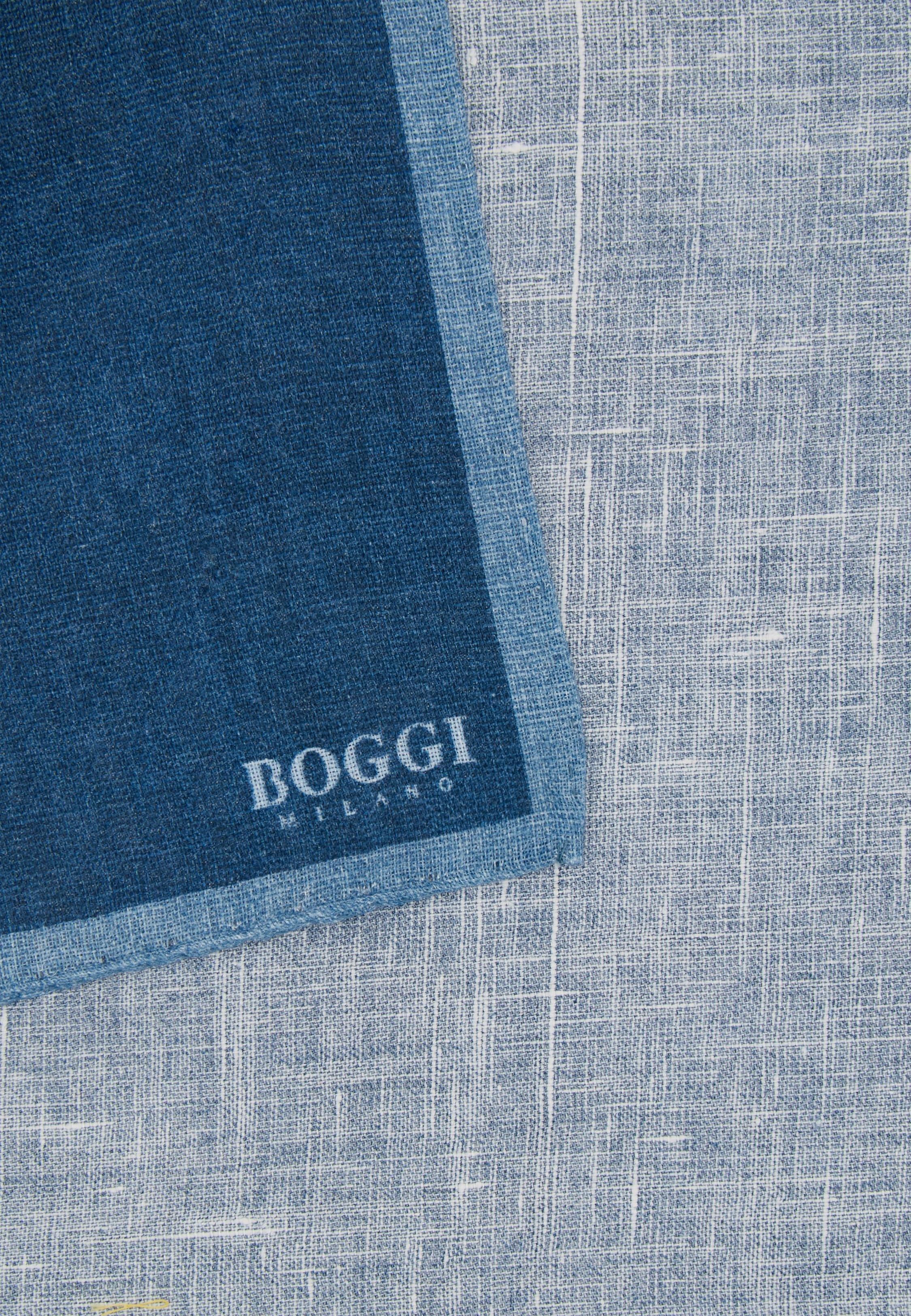 Linen Pocket Square With Contrasting Edge Navy, , medium