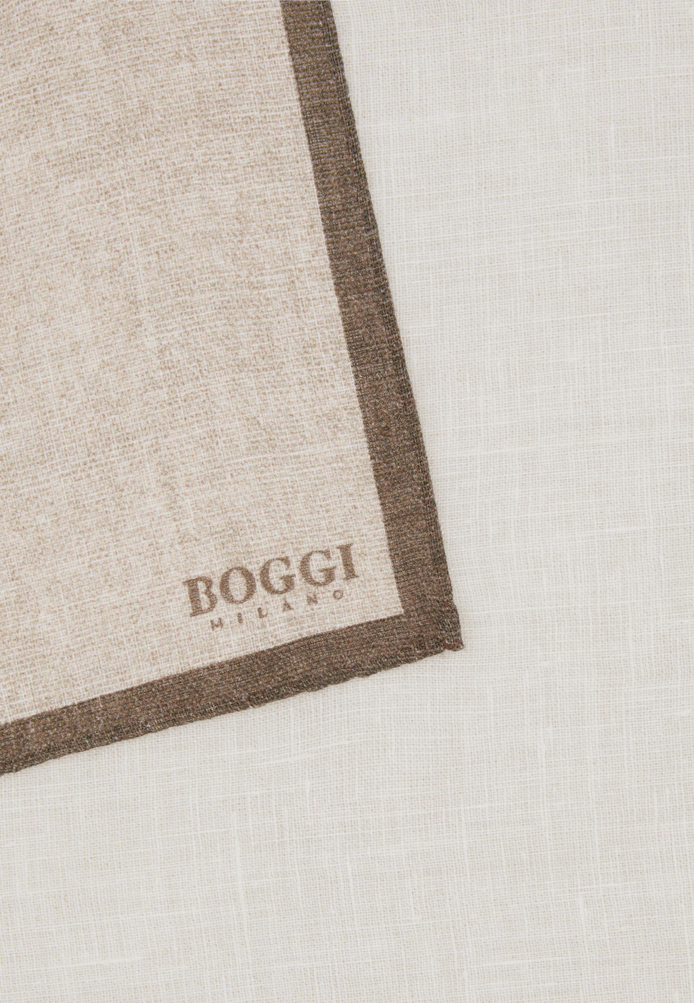 Cream Linen Pocket Square With Contrasting Edge, 3901_CREA           , large image number 0
