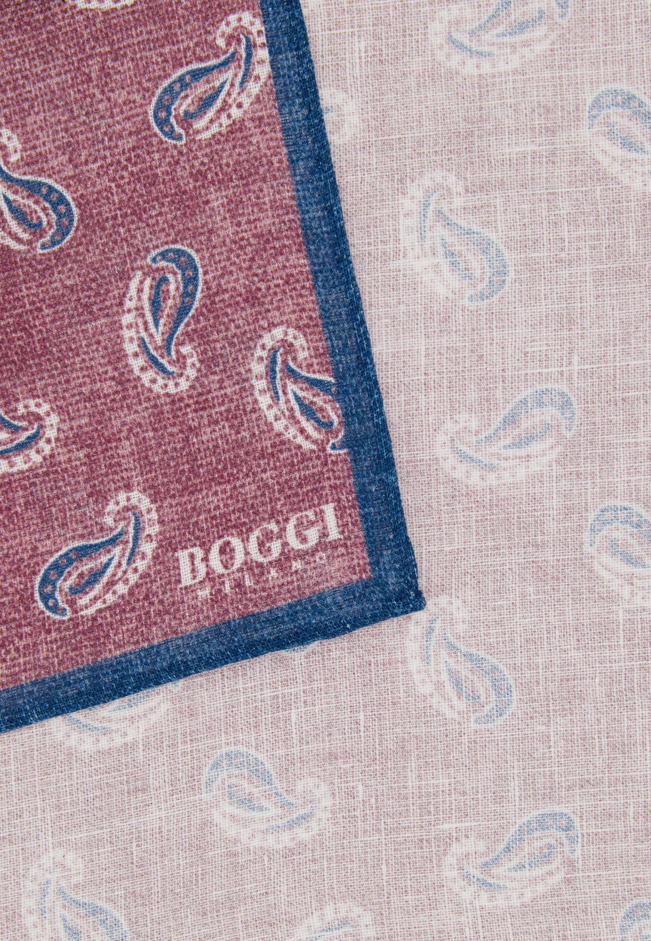 Paisley Print Linen Pocket Square Pink, 3901_DKOR, large image number 0