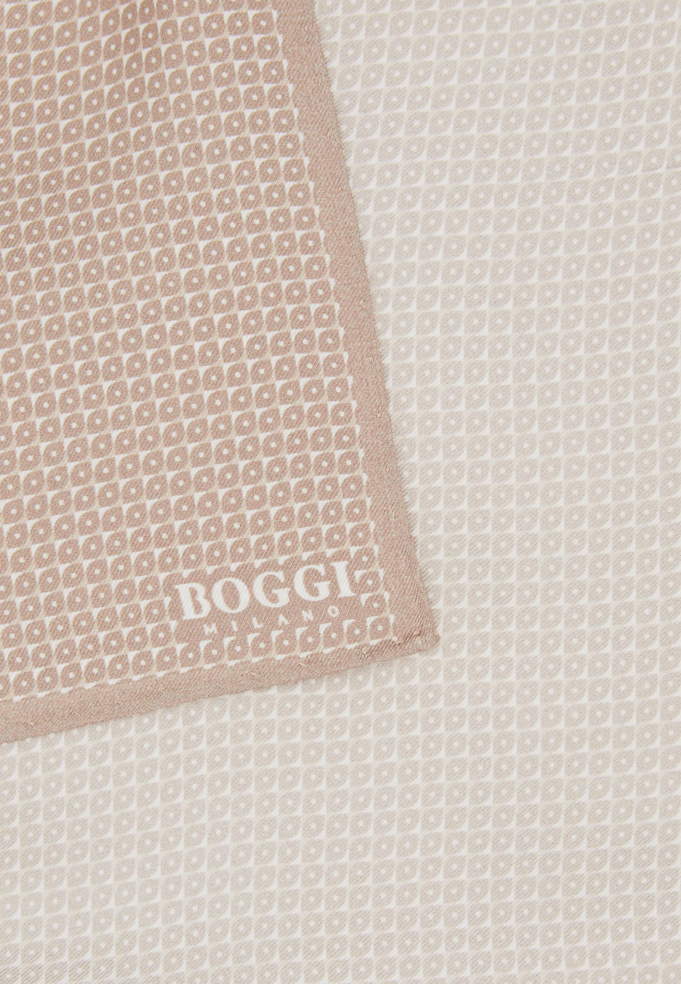 Beige Micro Patterned Silk Pocket Square, Beige, large image number 0