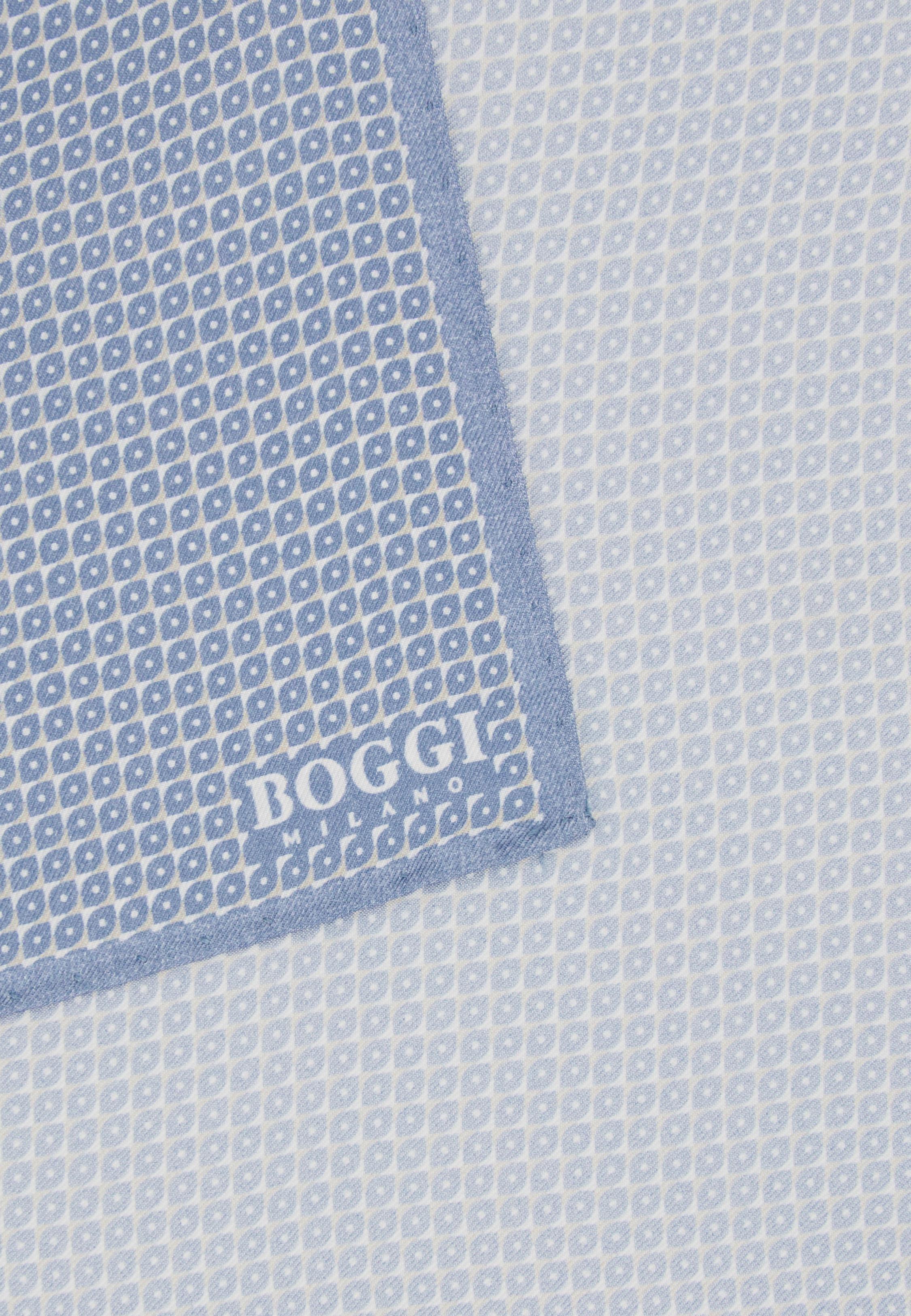 Micro Patterned Silk Pocket Square Blue, , medium
