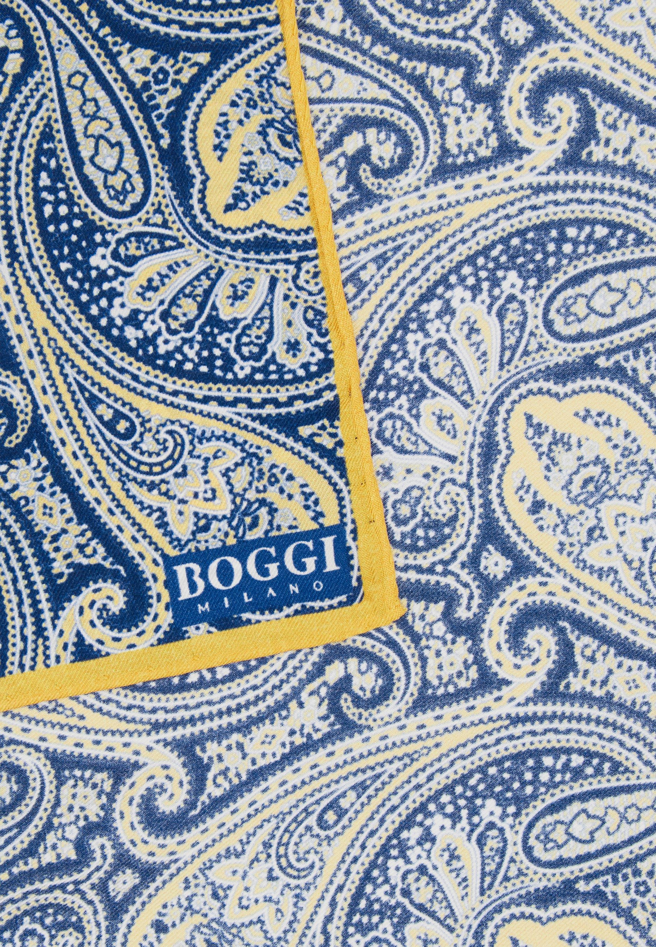 Patterned Silk Pocket Square Yellow, 3901_YELL, large image number 0