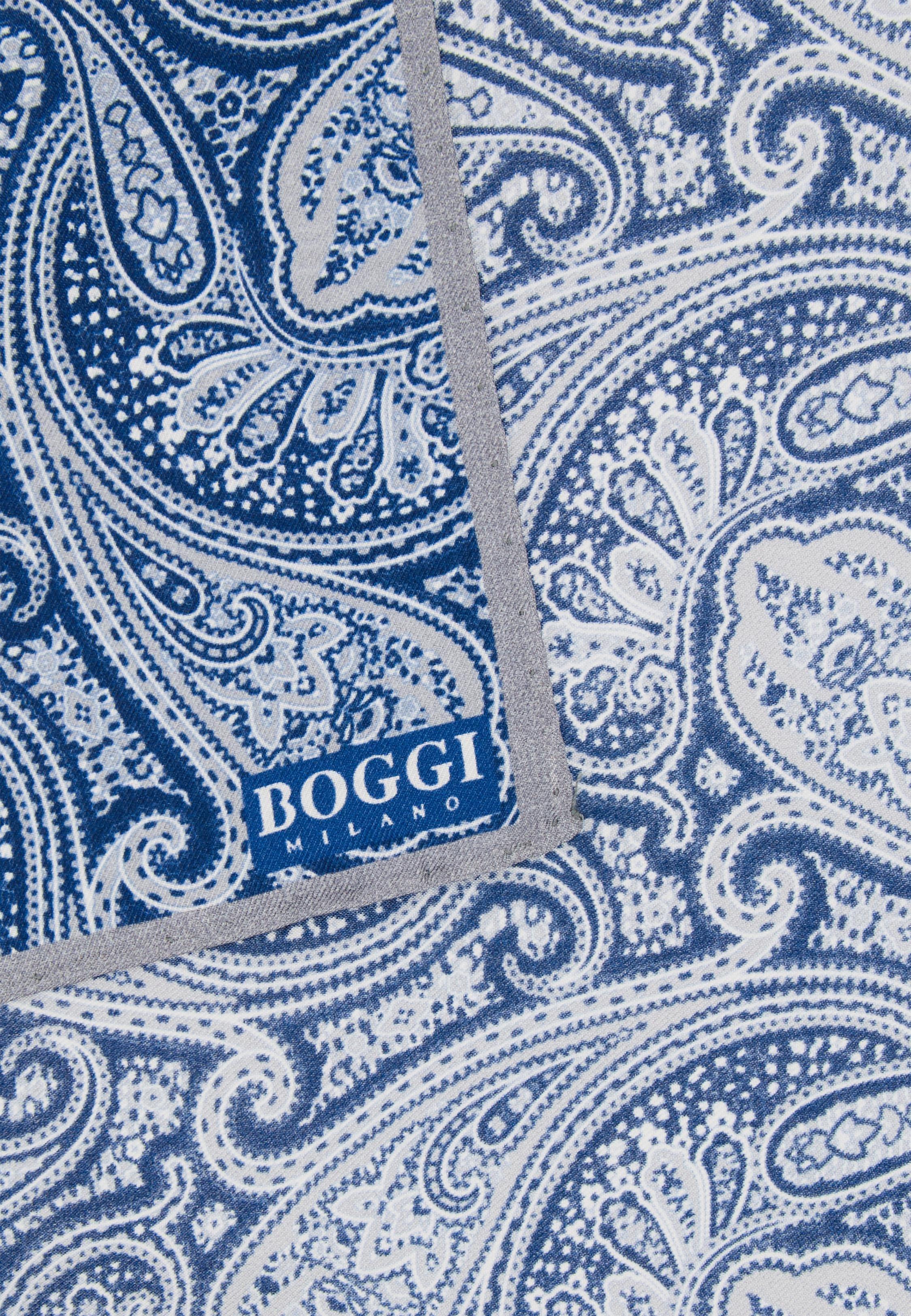 Patterned Silk Pocket Square Grey, 3901_LTGR, large image number 0