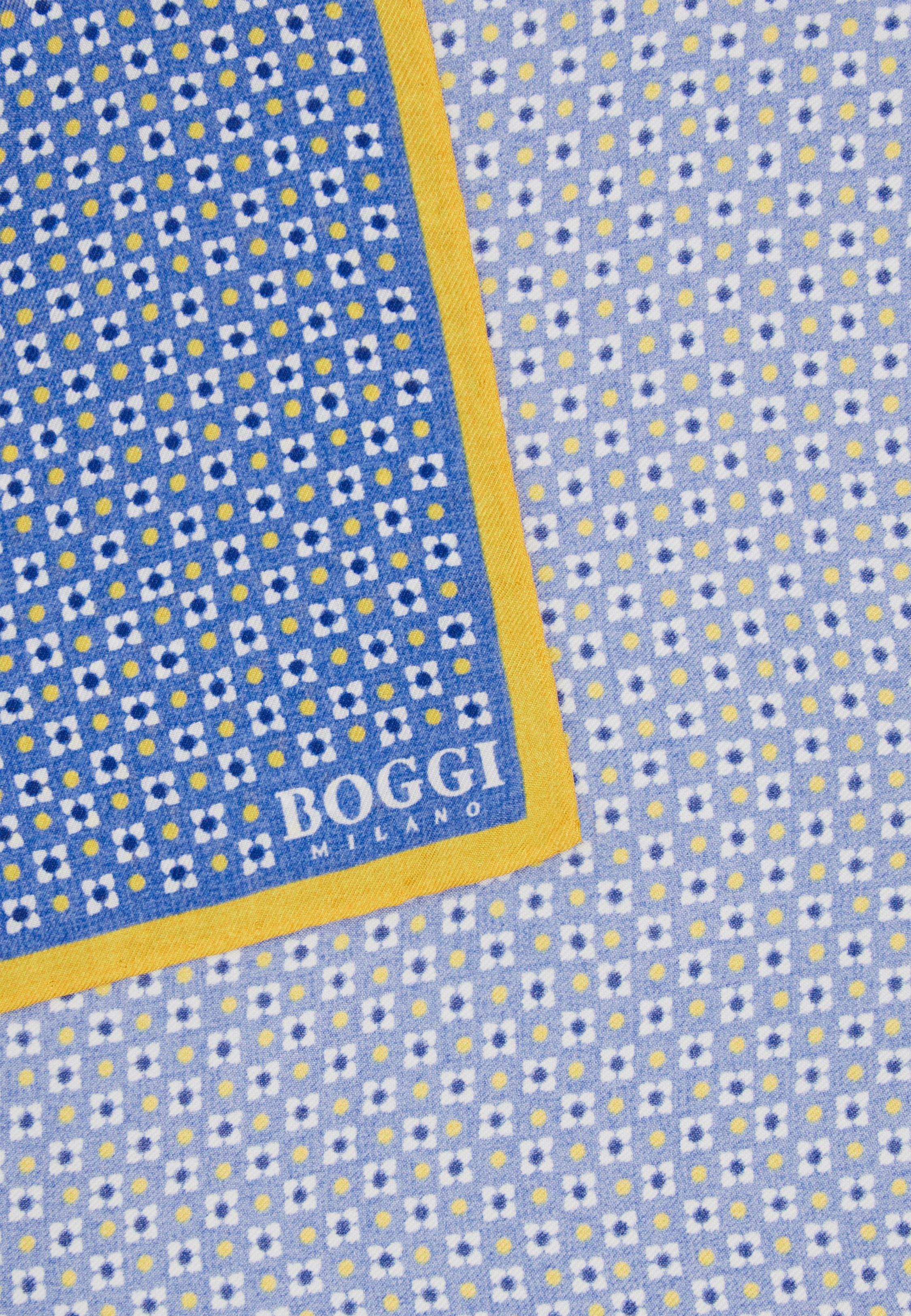 Floral Silk Pocket Square Blue, 3901_LTBL, large image number 0