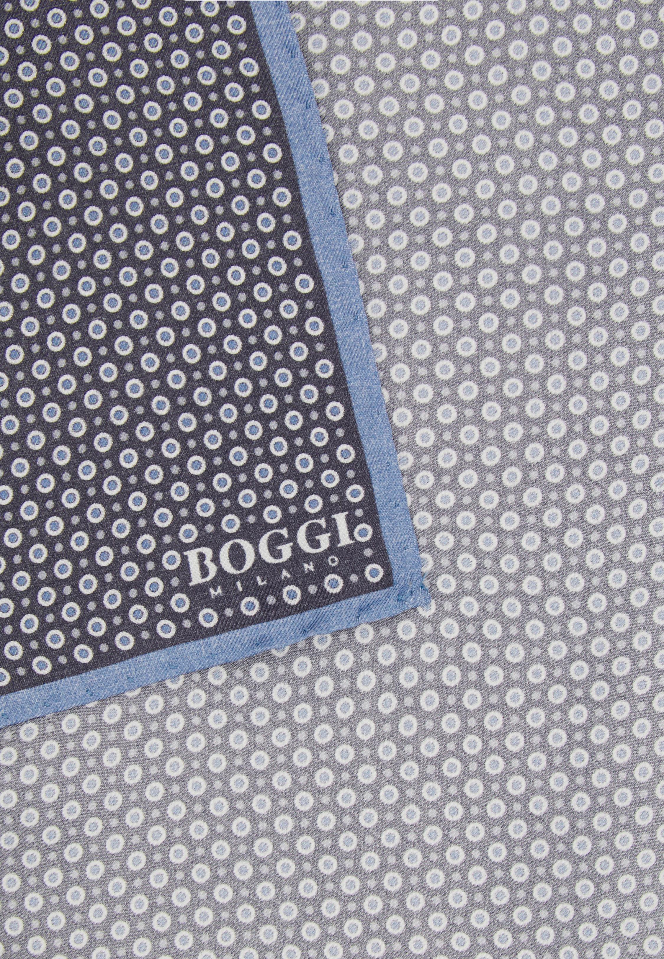 Polka Dot Silk Pocket Square Grey, Grey, large image number 0