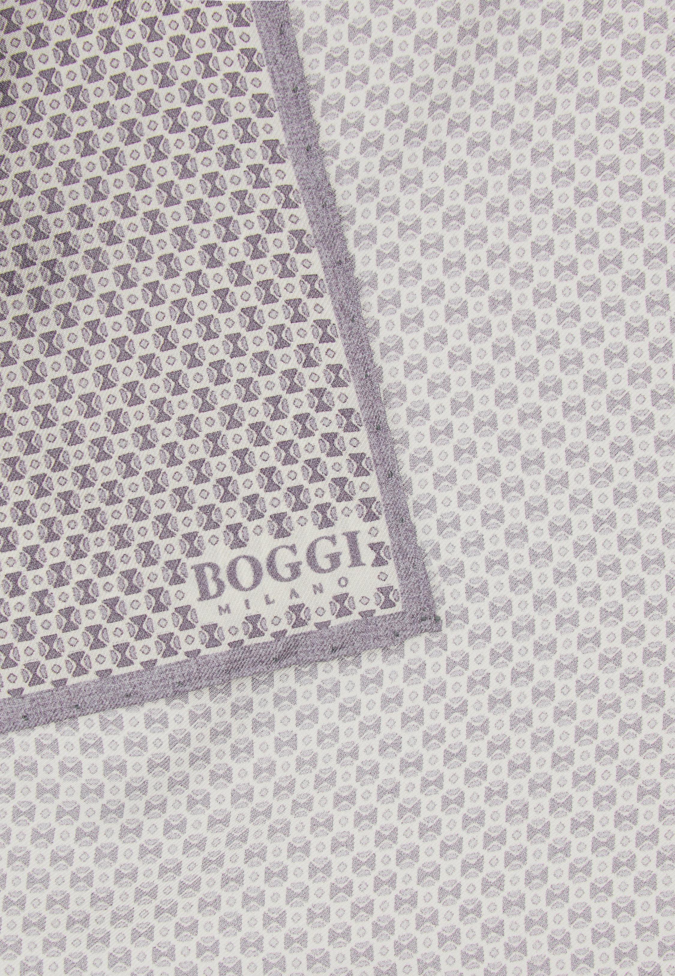 Grey Geometric Print Pocket Square, , medium