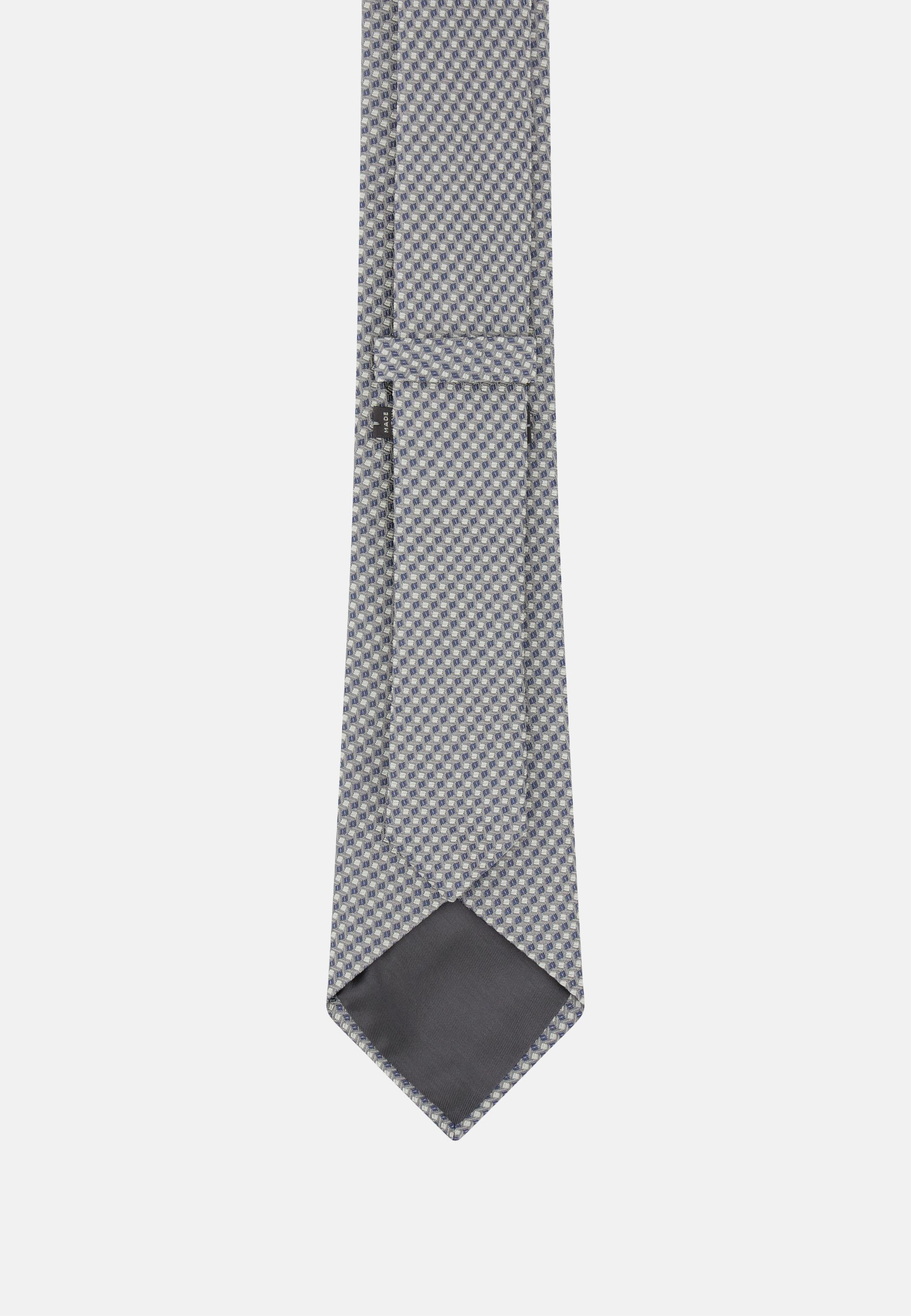 Micro Pattern Silk Blend Tie Grey, Grey, large image number 0