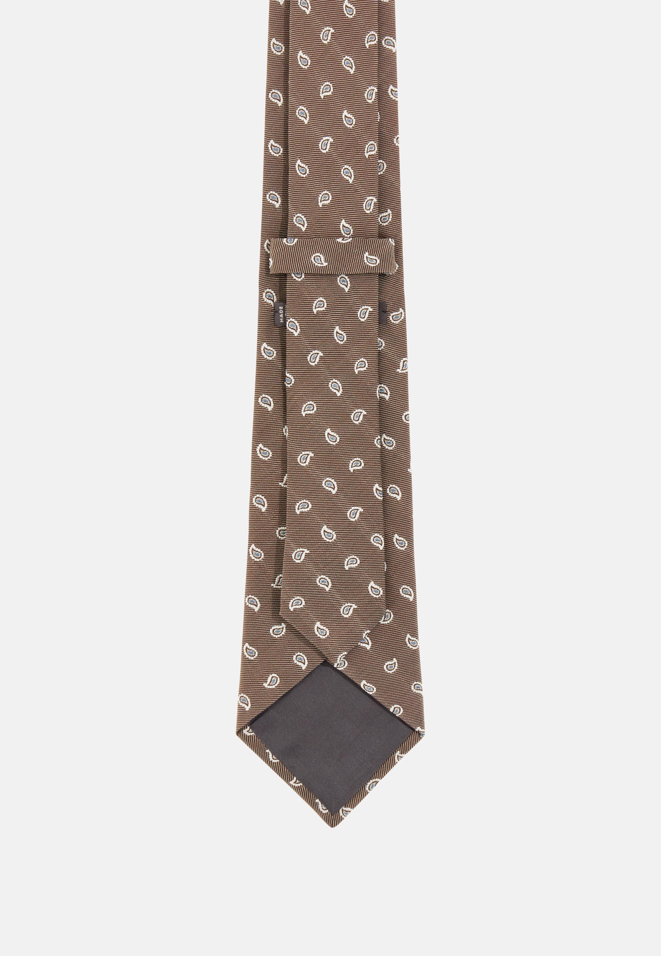 Paisley Print Silk Blend Tie Brown, 3901_TAUP, large image number 0