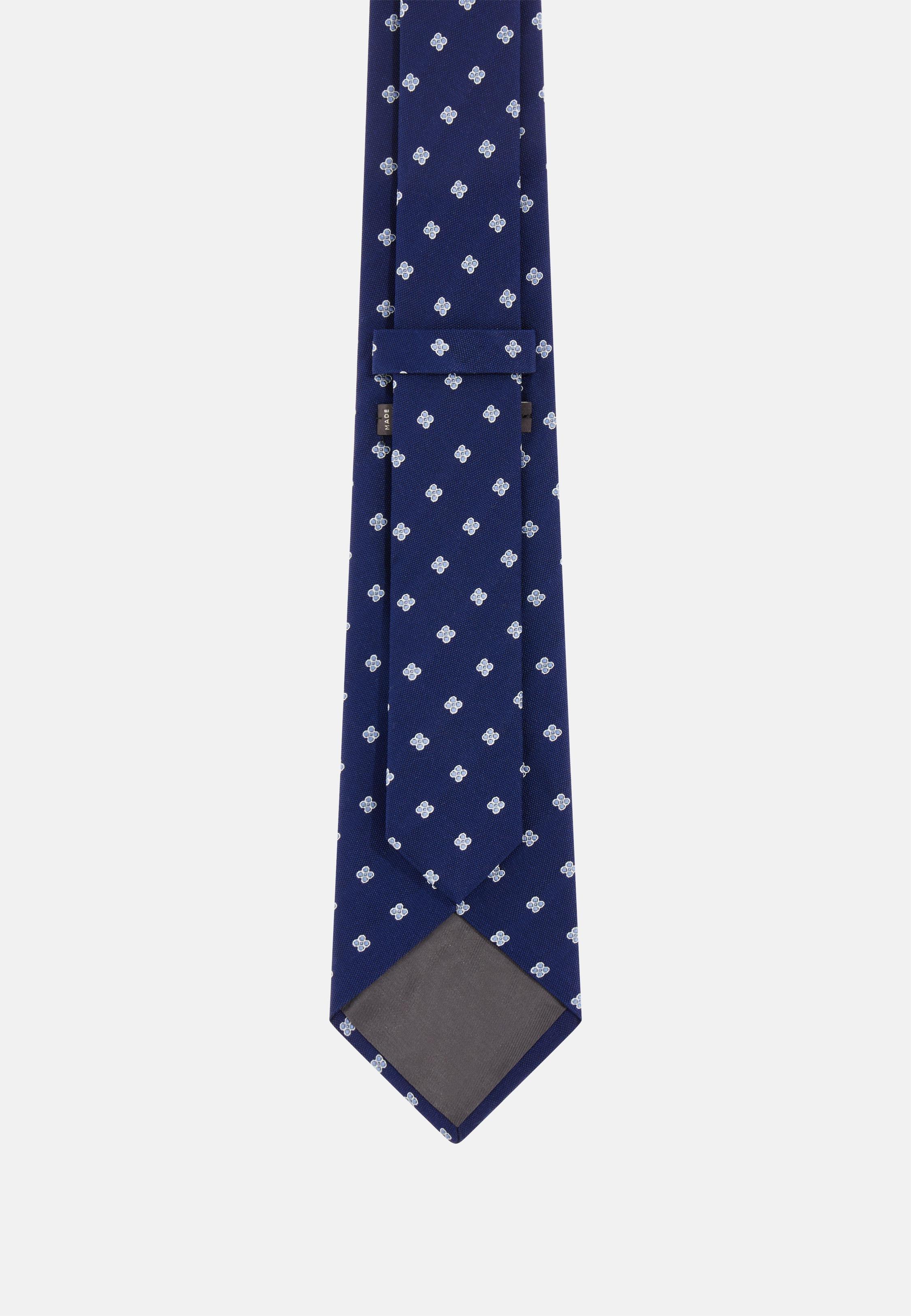 Blue Floral Narrow Tie, Navy blue, large image number 0