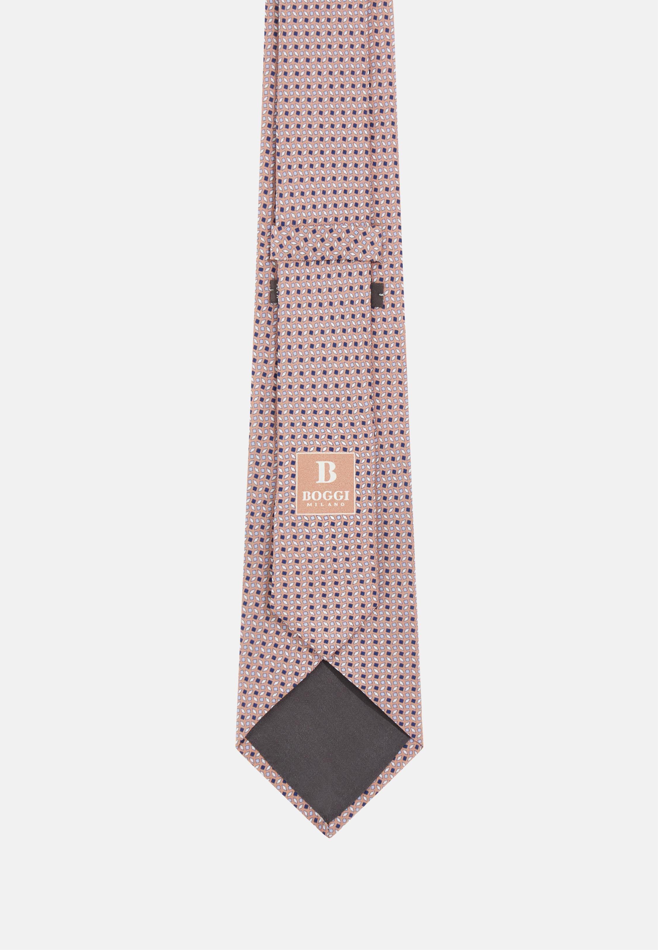 Pink Printed Silk Tie, Rot, large image number 0