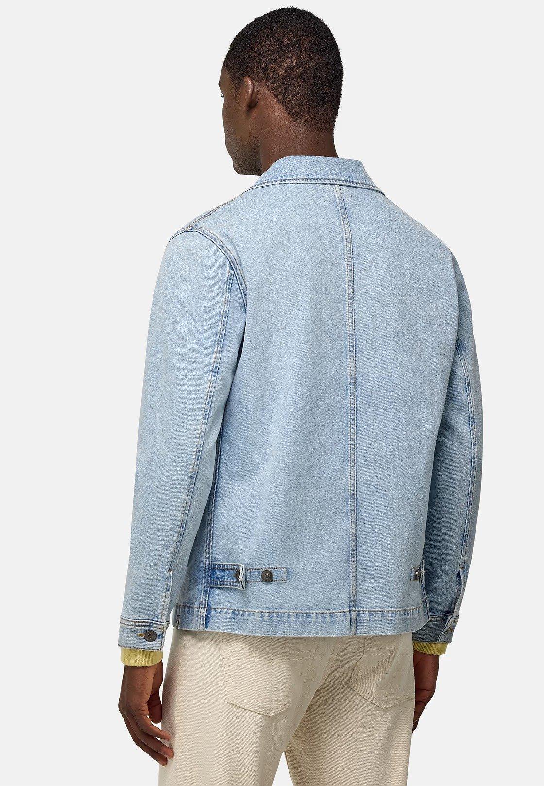 Blue Solid Shacket Jacket, , large image number 4