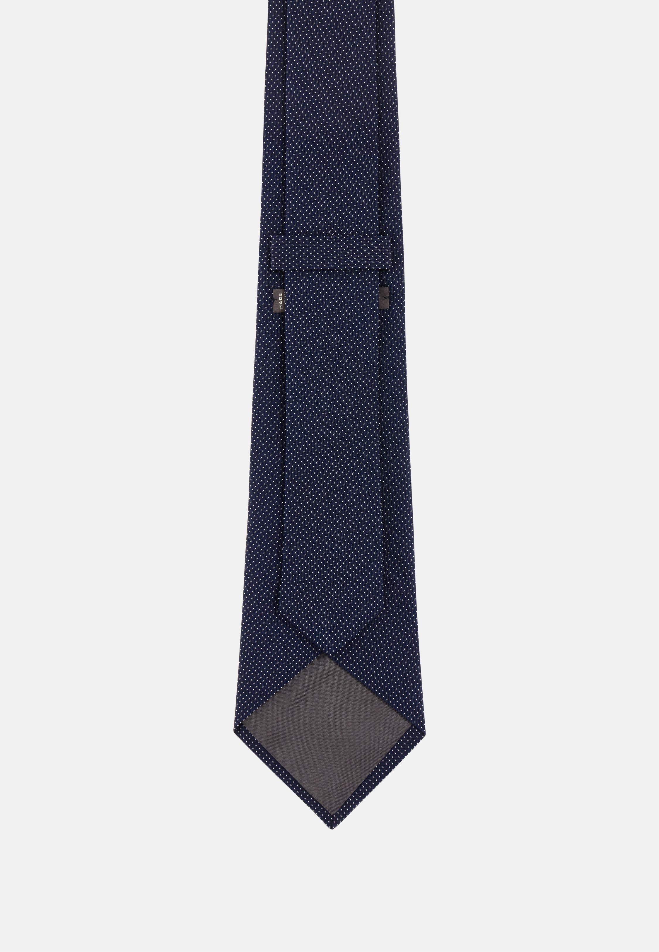 Polka Dot Formal Silk Tie Navy, Navy blue, large image number 0