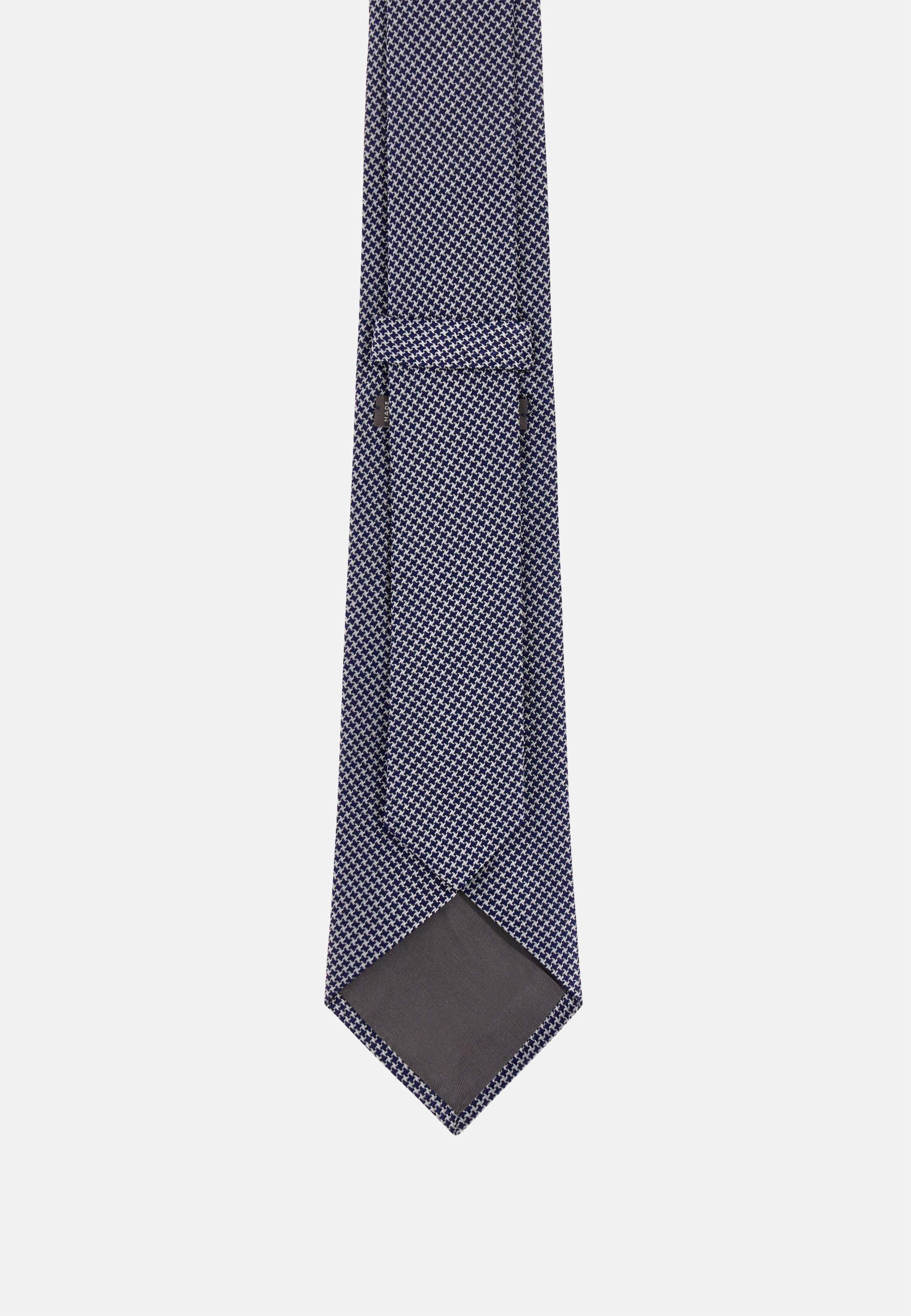 Blue Micro-Designed Silk Tie, , medium