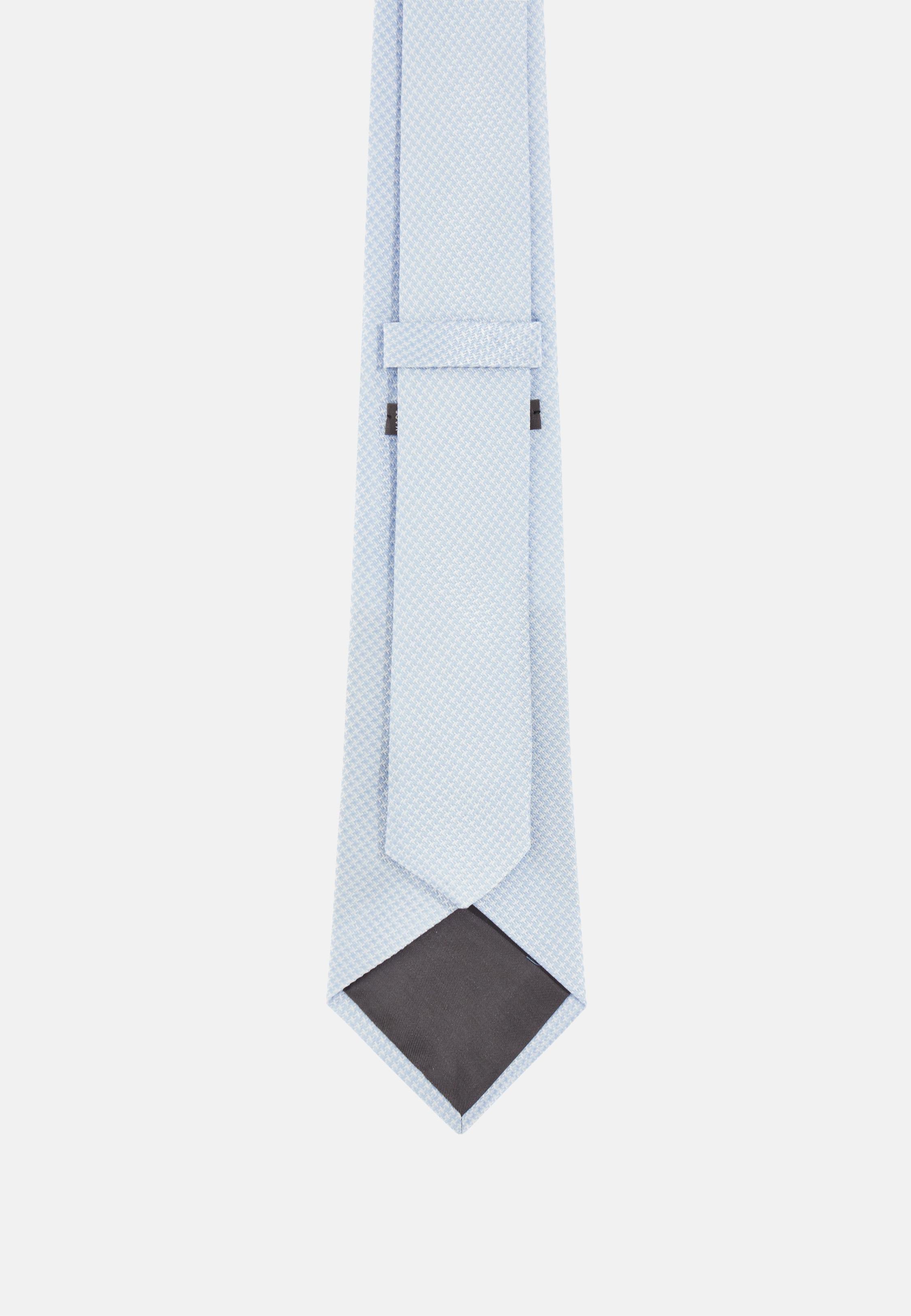 Blue Micro-Designed Narrow Silk Tie, , medium