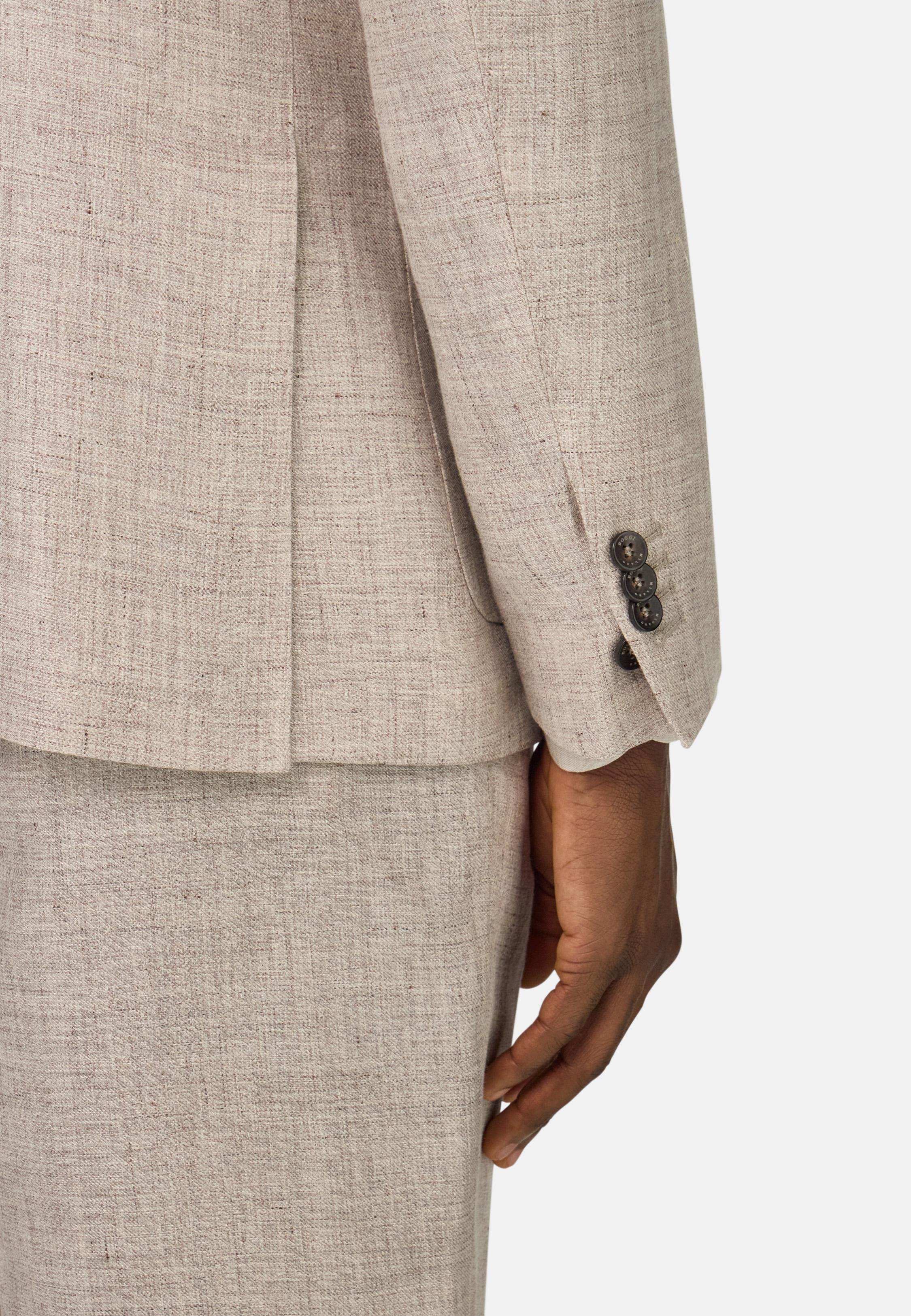 Mélange Pure Linen Jacket Brown, Taupe, medium