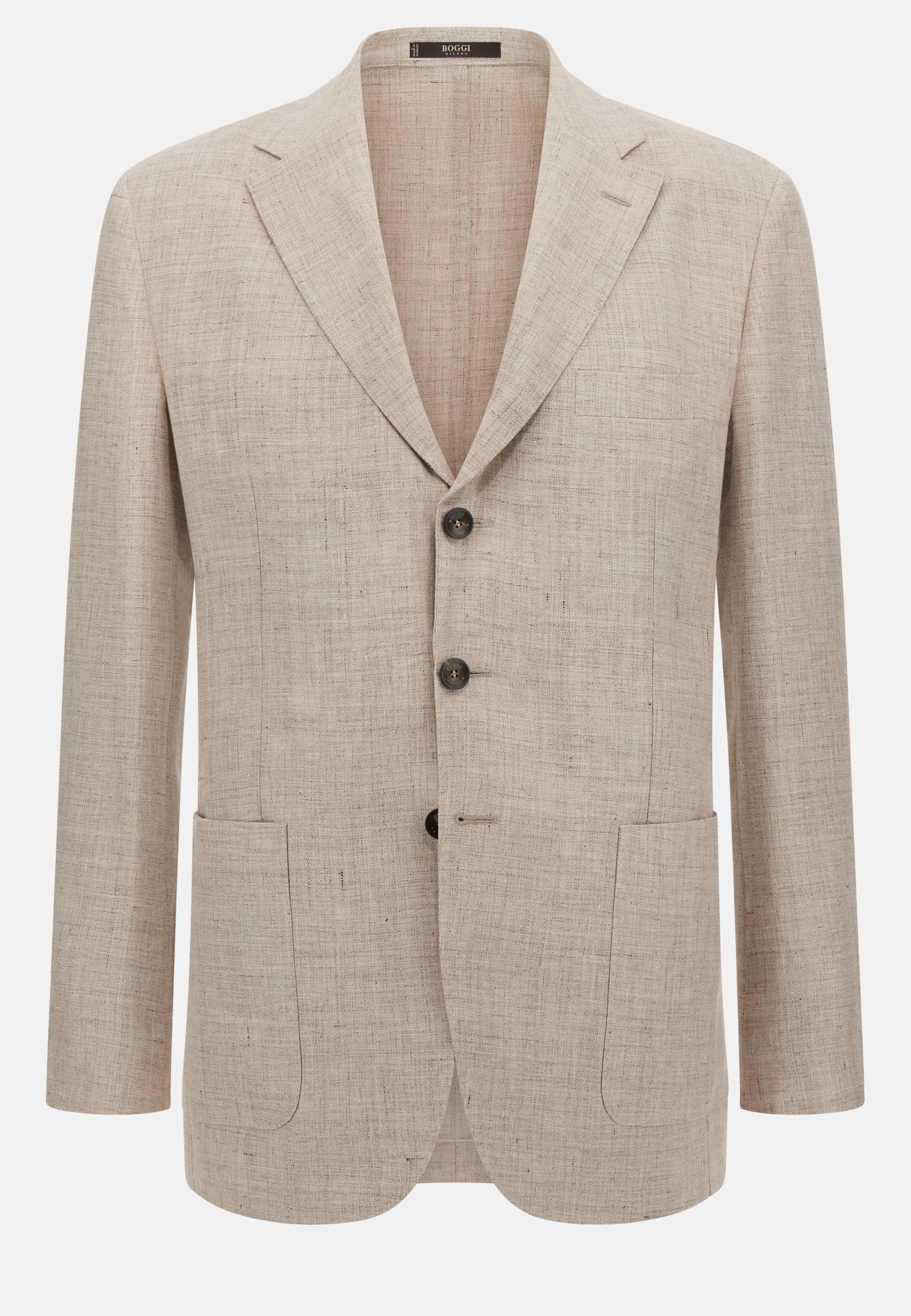 M&eacute;lange Pure Linen Jacket Brown, Taupe, large image number 6