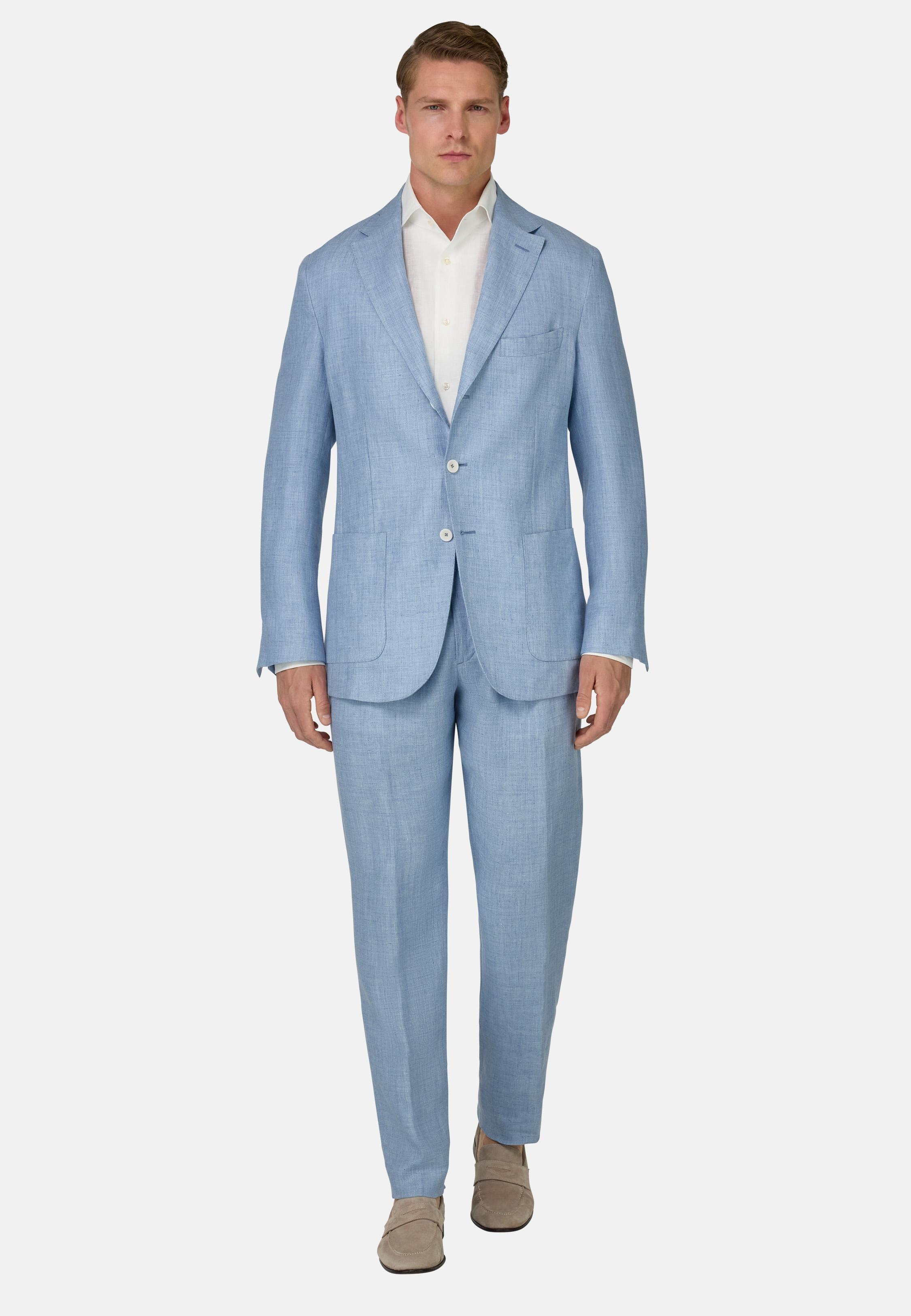M�lange Pure Linen Jacket Blue, , large image number 0