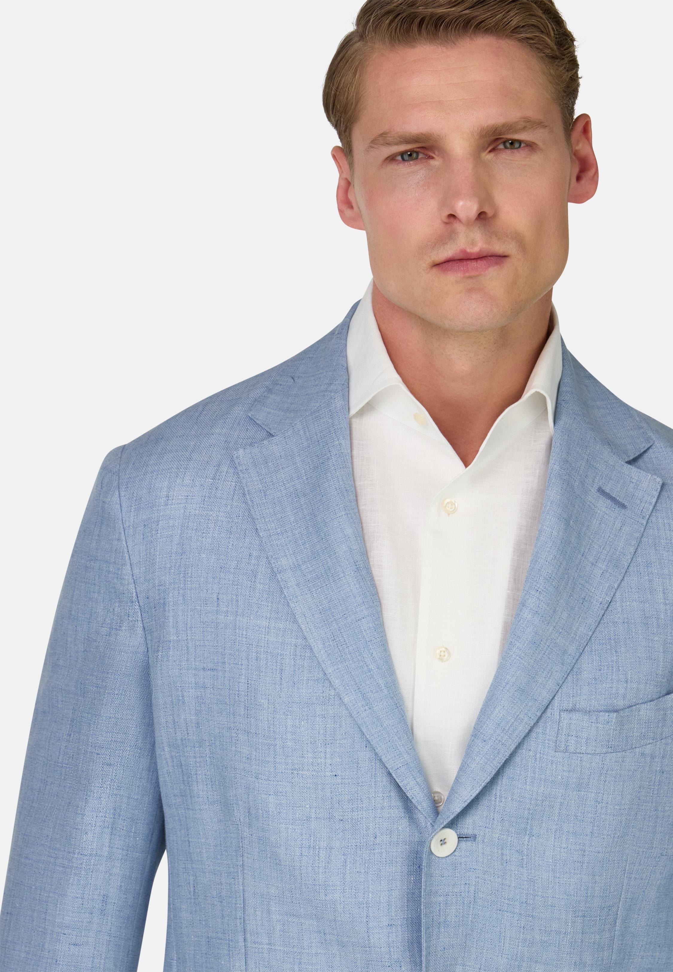 M�lange Pure Linen Jacket Blue, , large image number 2
