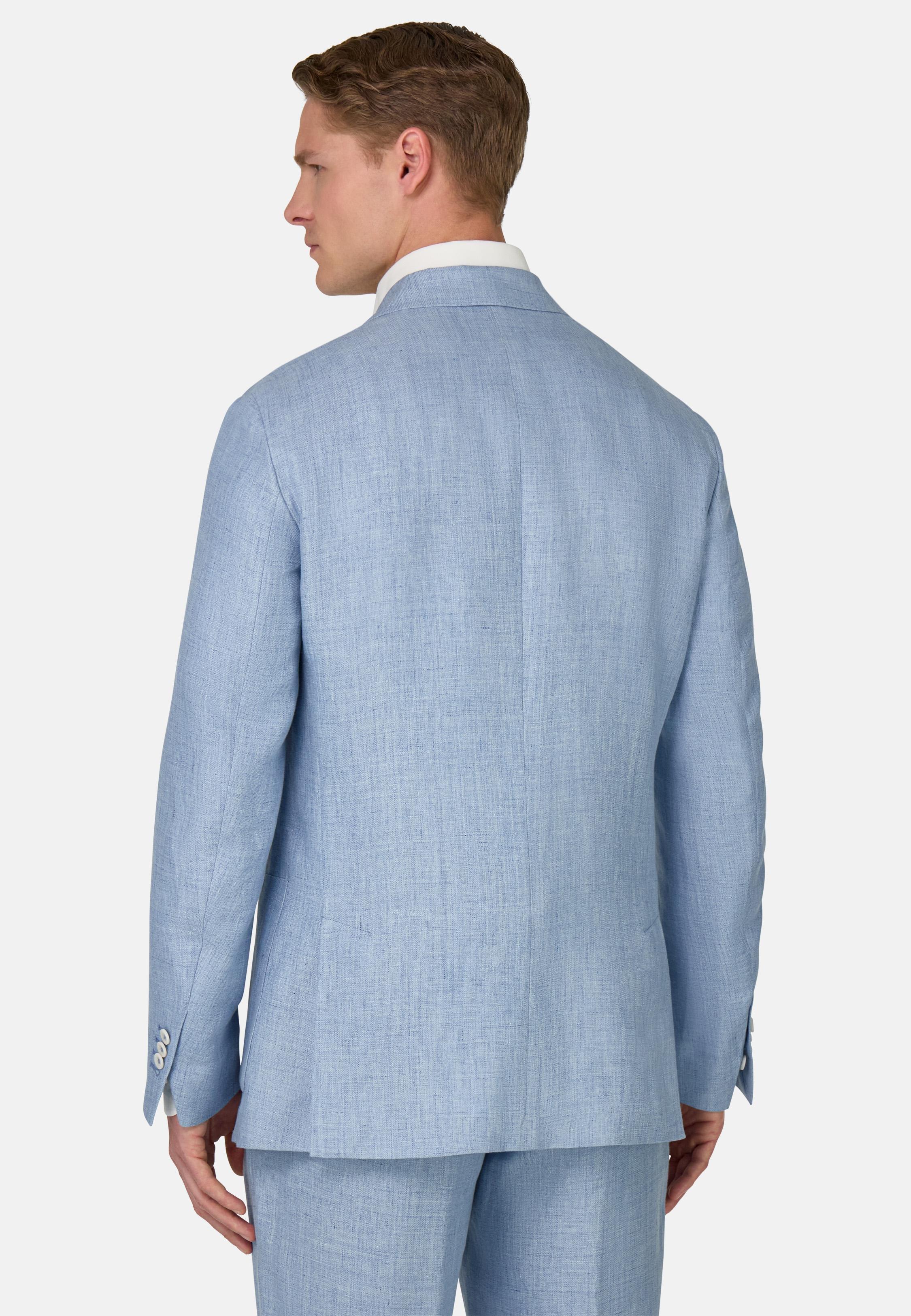 M�lange Pure Linen Jacket Blue, , large image number 3