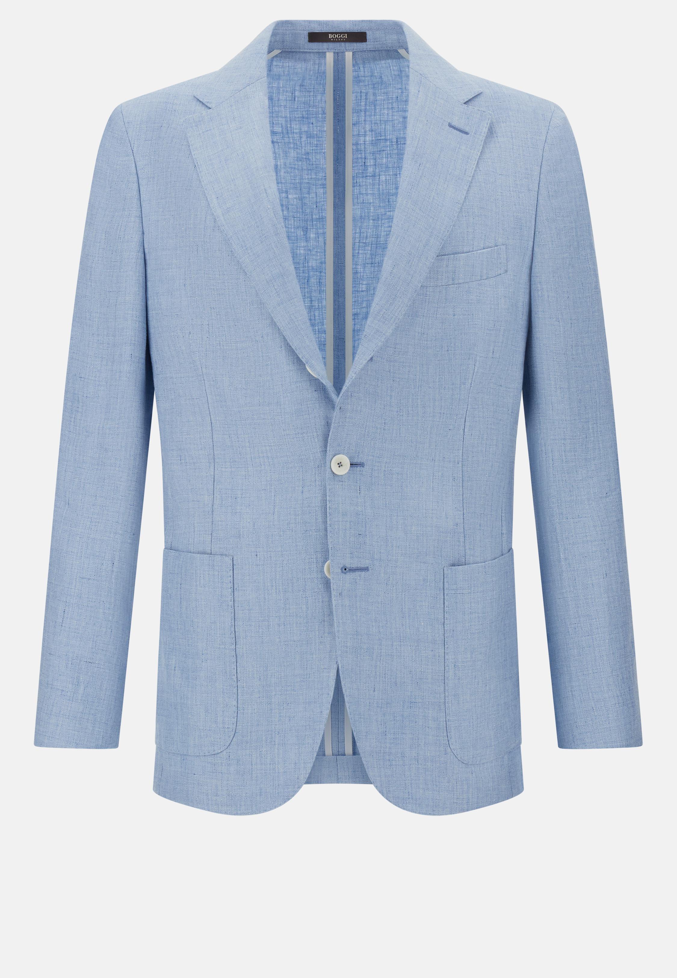 M�lange Pure Linen Jacket Blue, , large image number 4