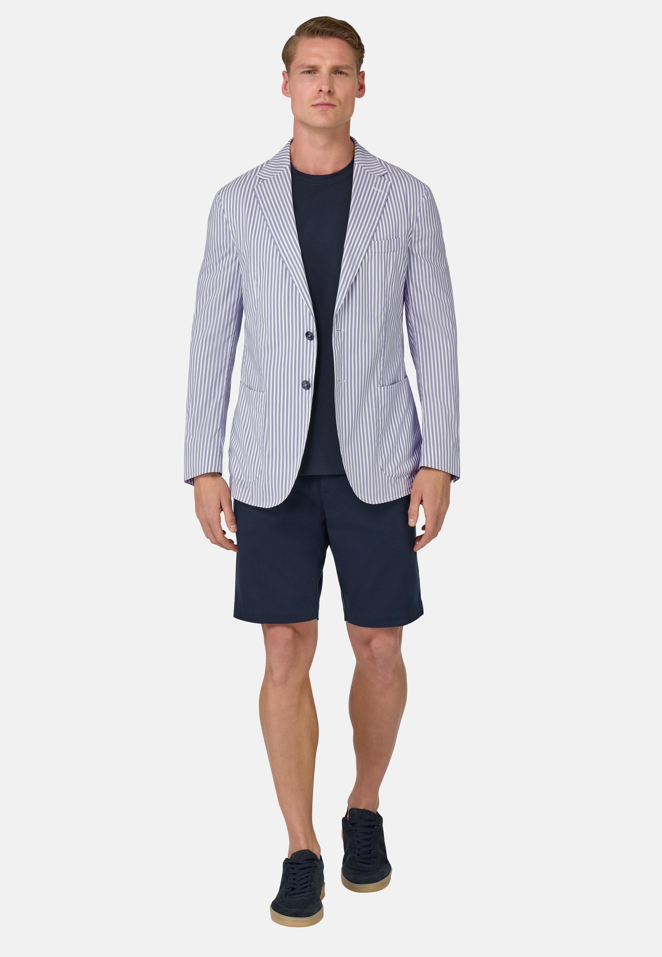 Super-Lightweight Stretch Cotton Jacket Blue, , large image number 0