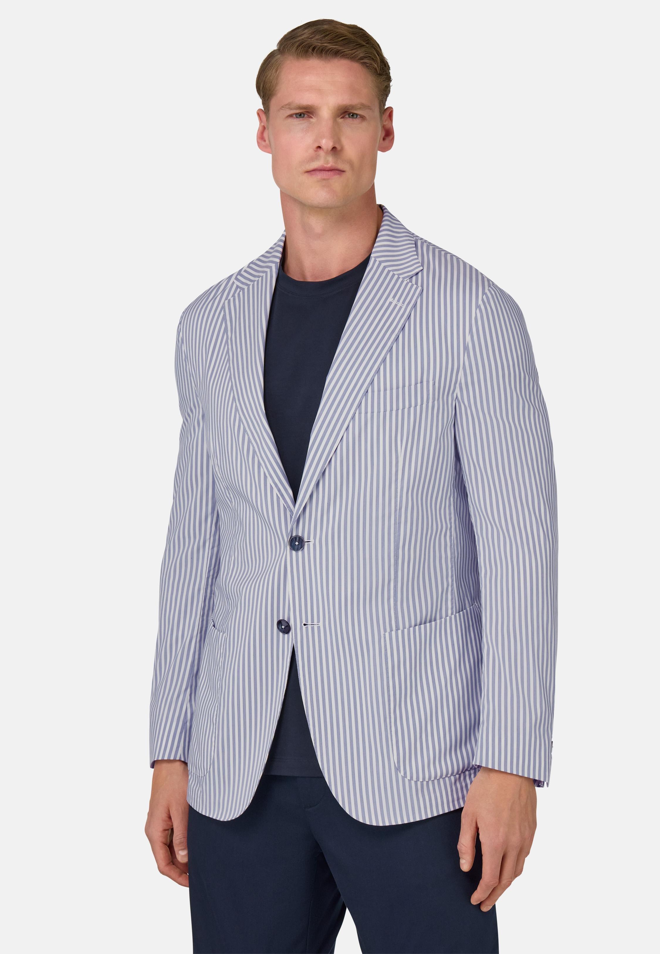 Super-Lightweight Stretch Cotton Jacket Blue, 3901_WHNA, medium