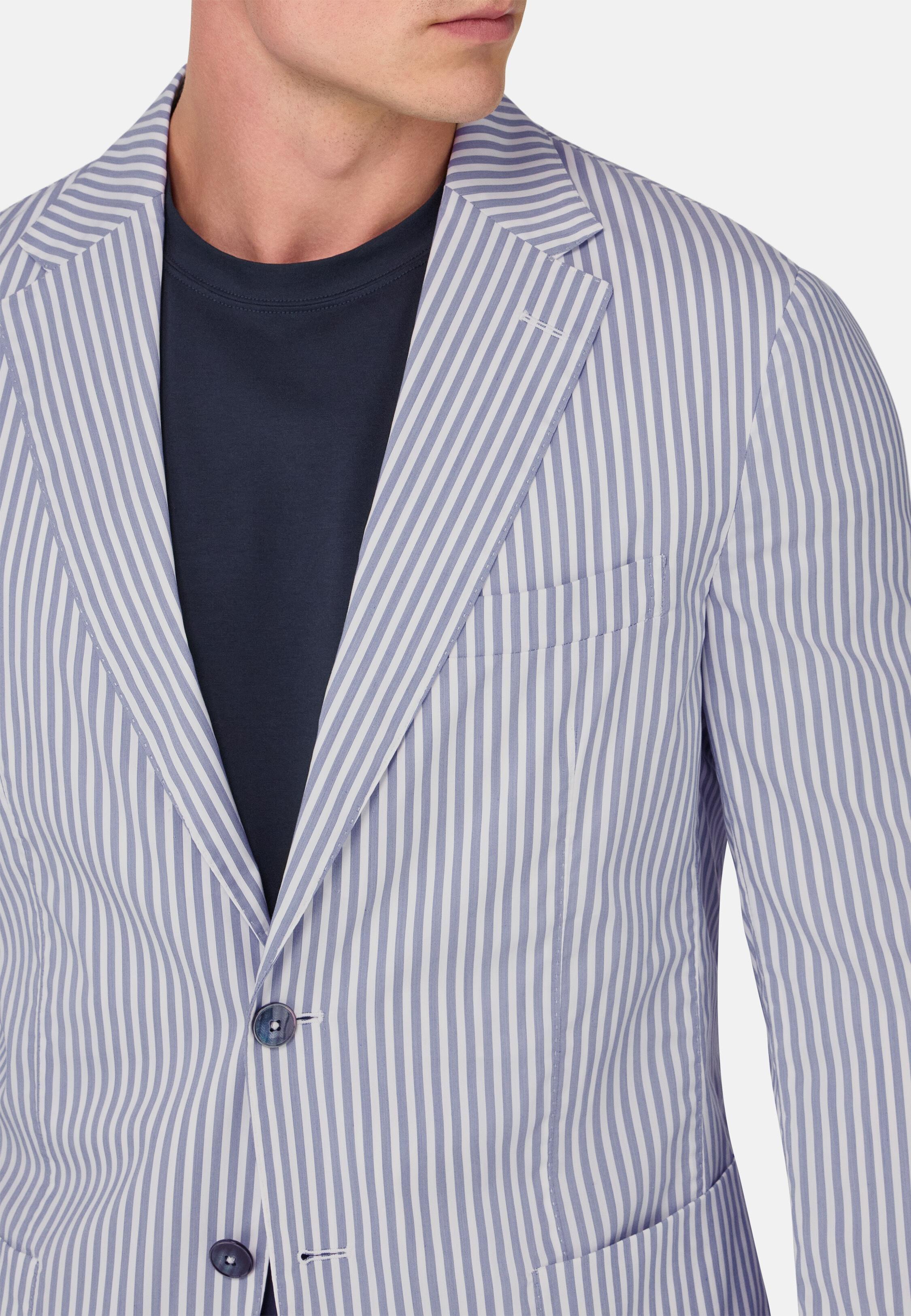 Super-Lightweight Stretch Cotton Jacket Blue, 3901_WHNA, large image number 5