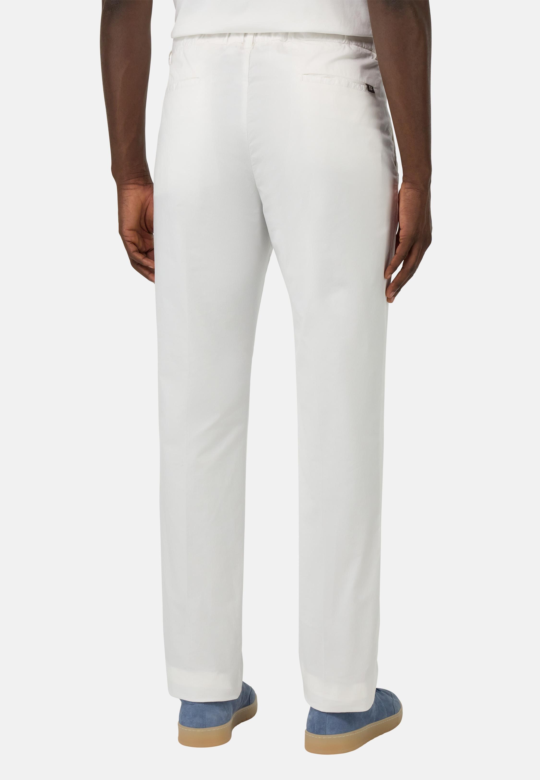 Stretch Cotton Trousers White, White, large image number 3