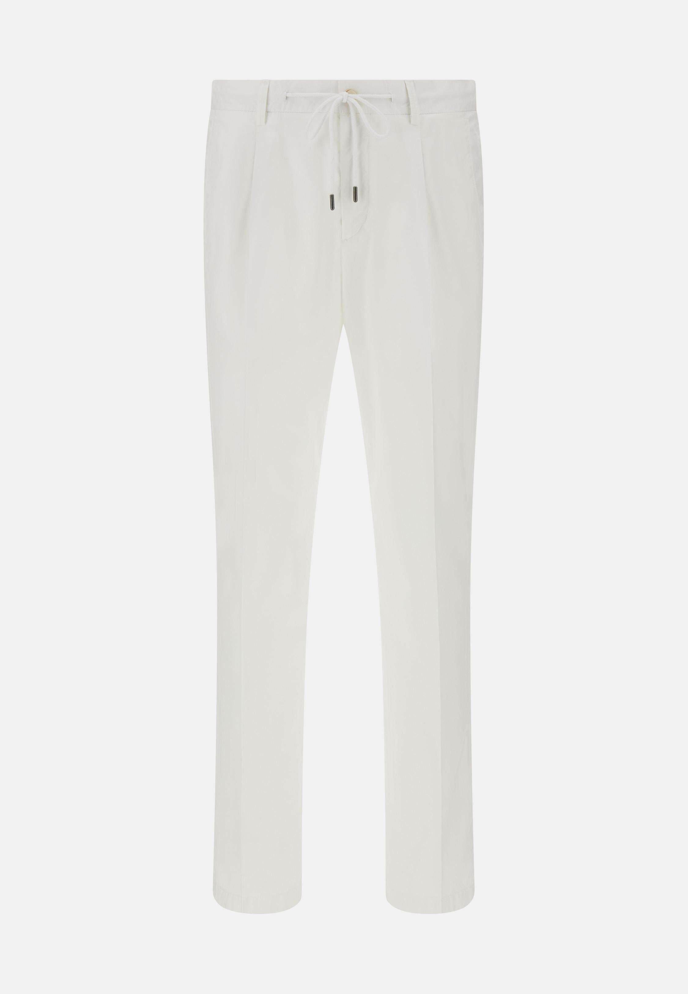 Stretch Cotton Trousers White, , large image number 4