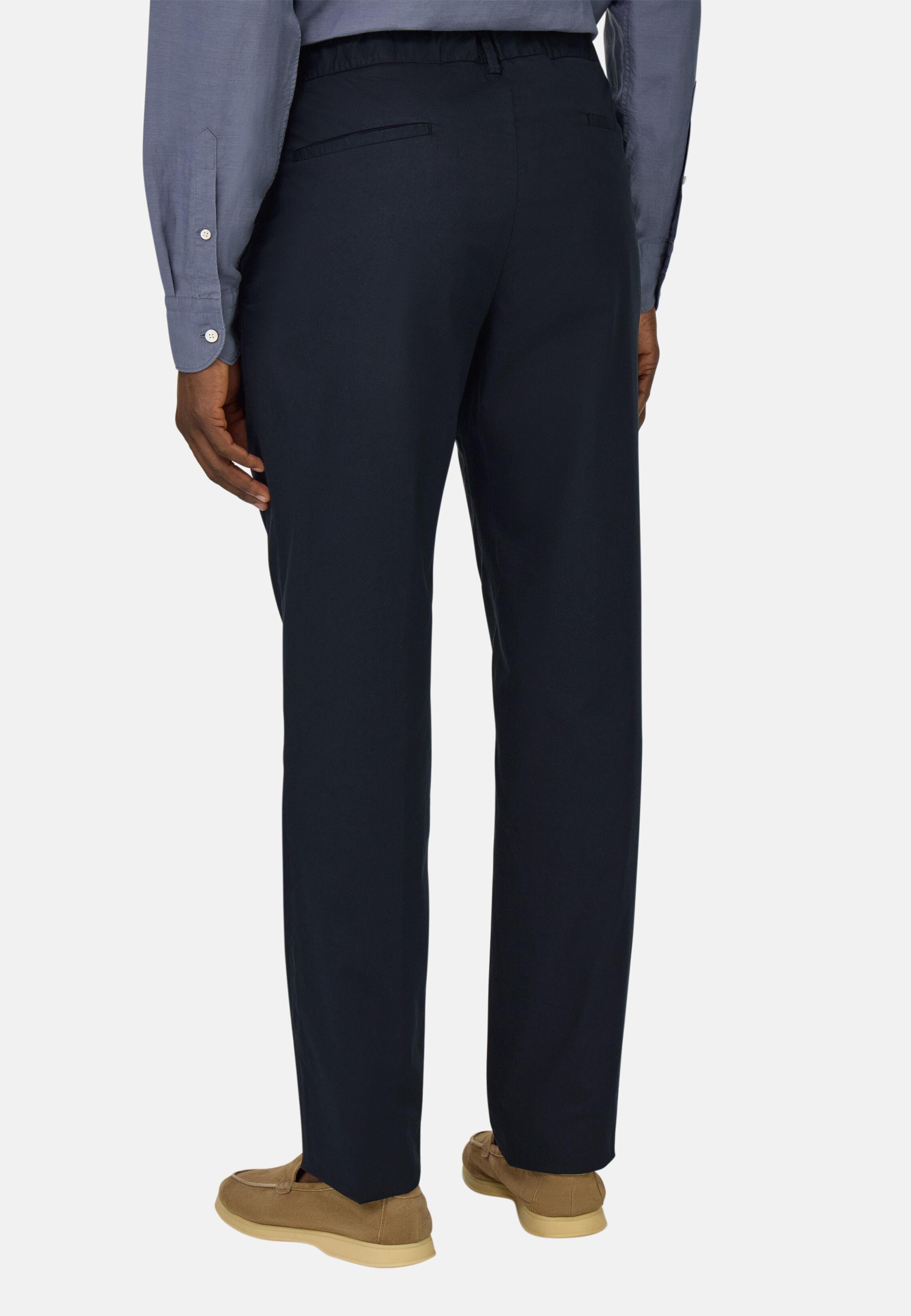 Stretch Cotton Trousers Navy, Navy blue, large image number 5