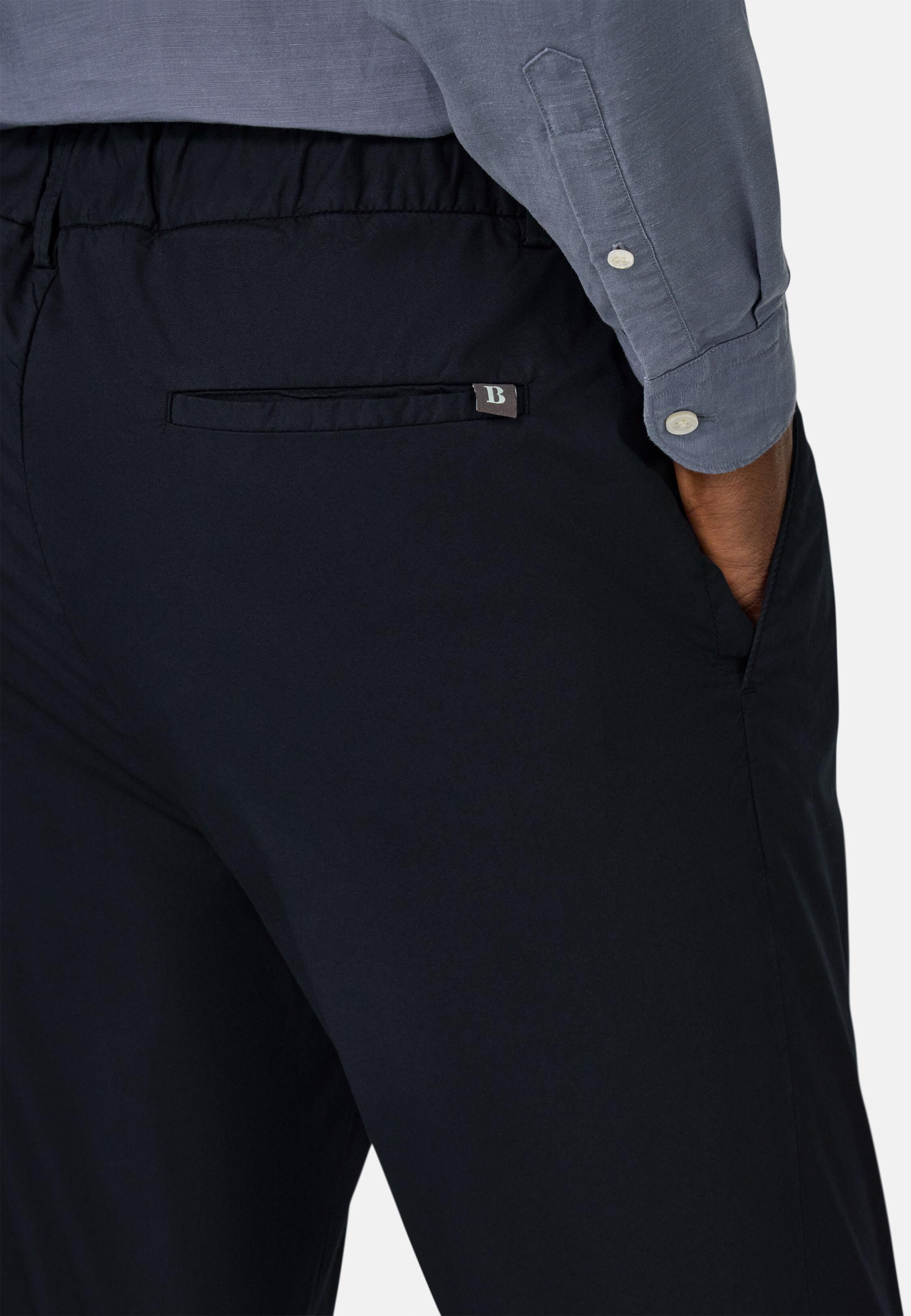 Stretch Cotton Trousers Navy, Navy blue, large image number 7