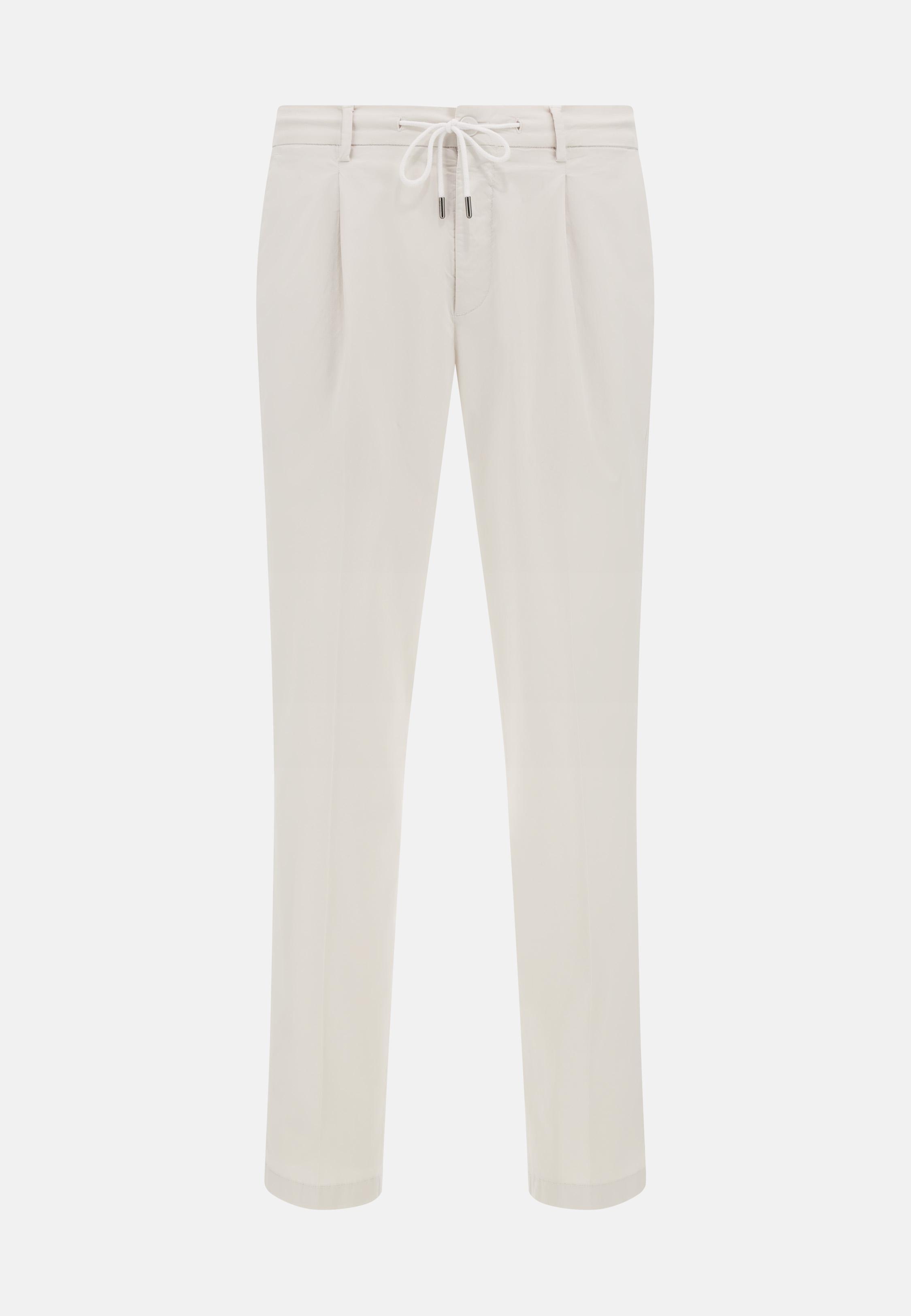 Stretch Cotton Trousers White, , large image number 4