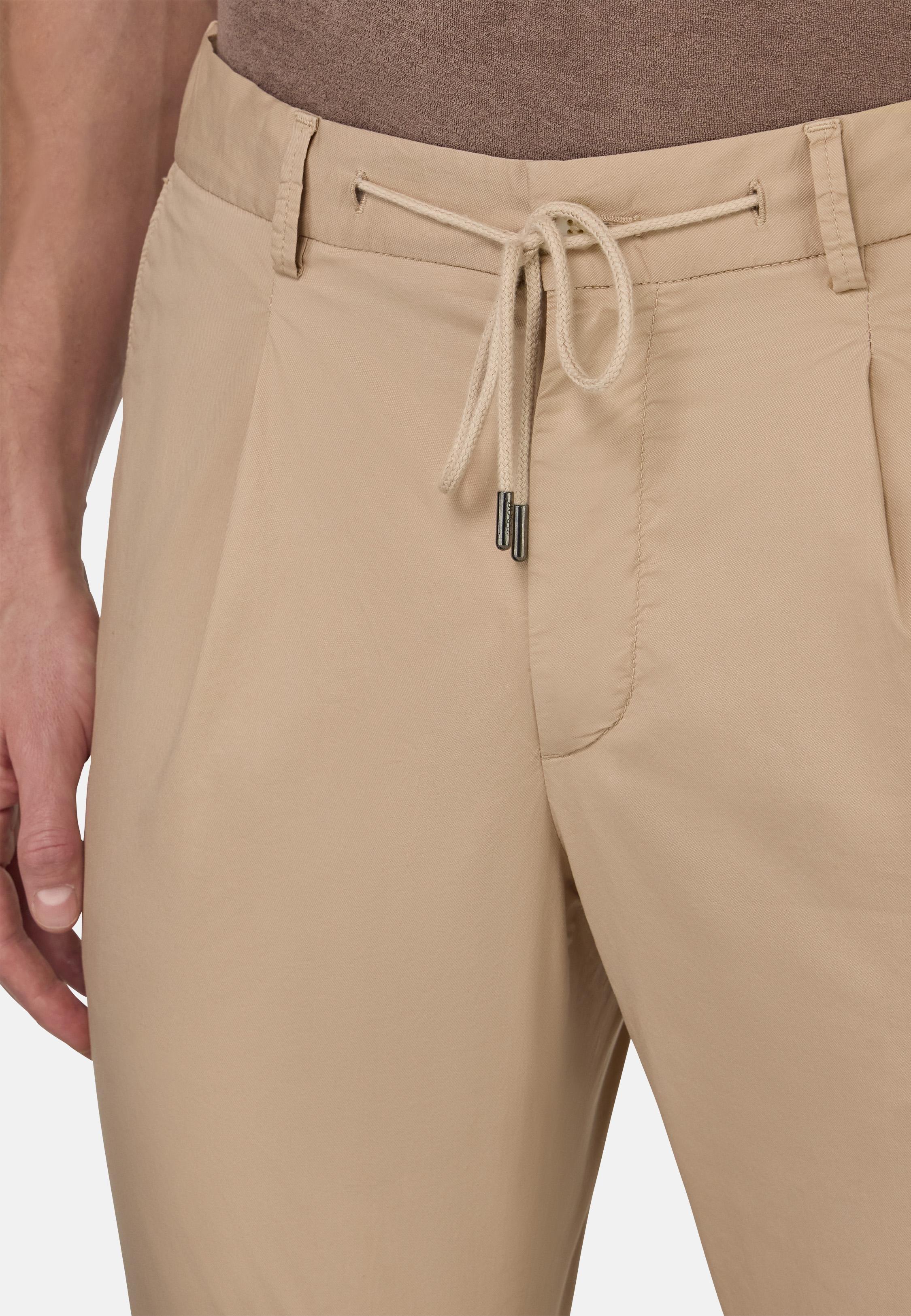Stretch Cotton Trousers Beige, , large image number 2