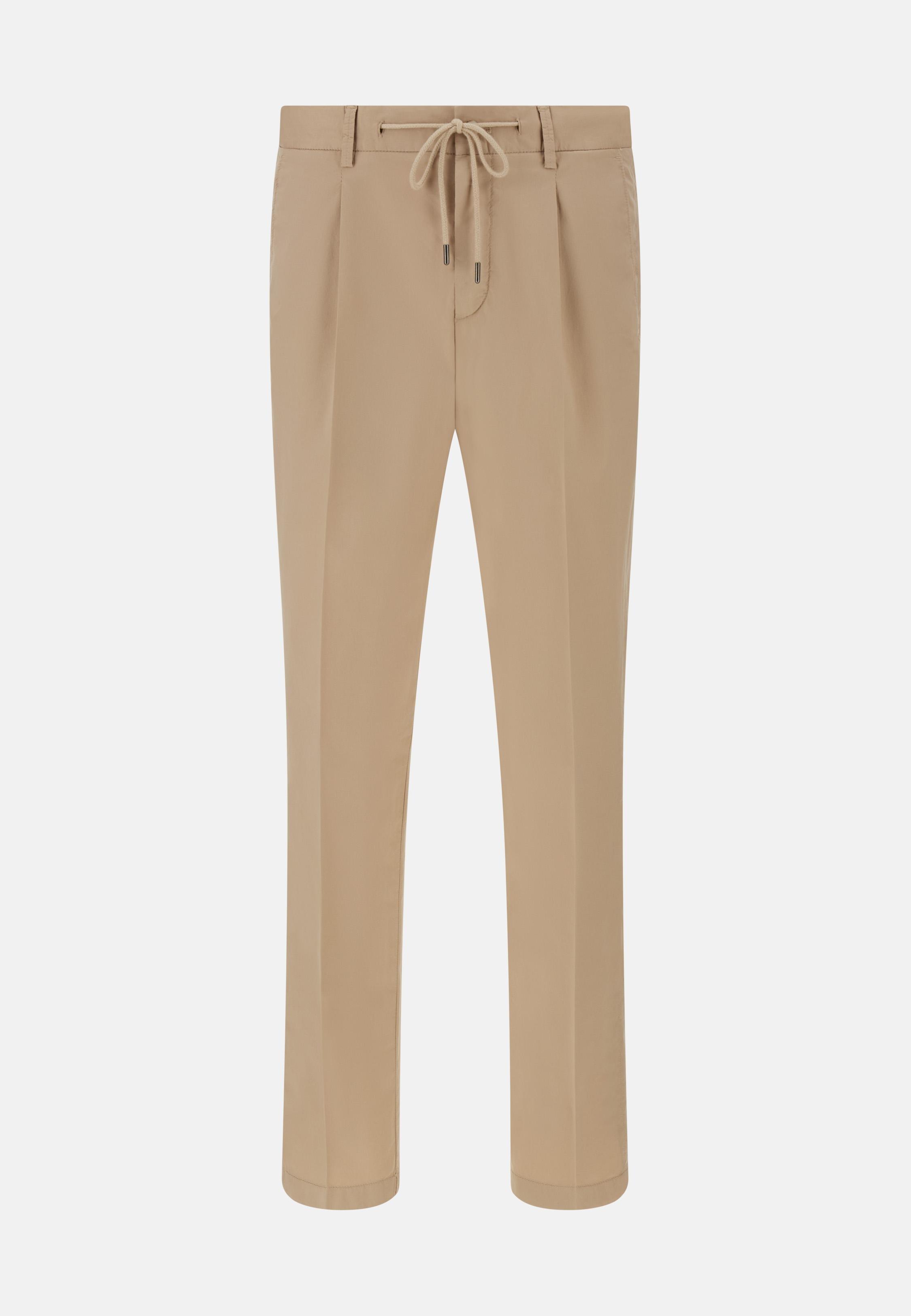 Stretch Cotton Trousers Beige, Beige, large image number 3