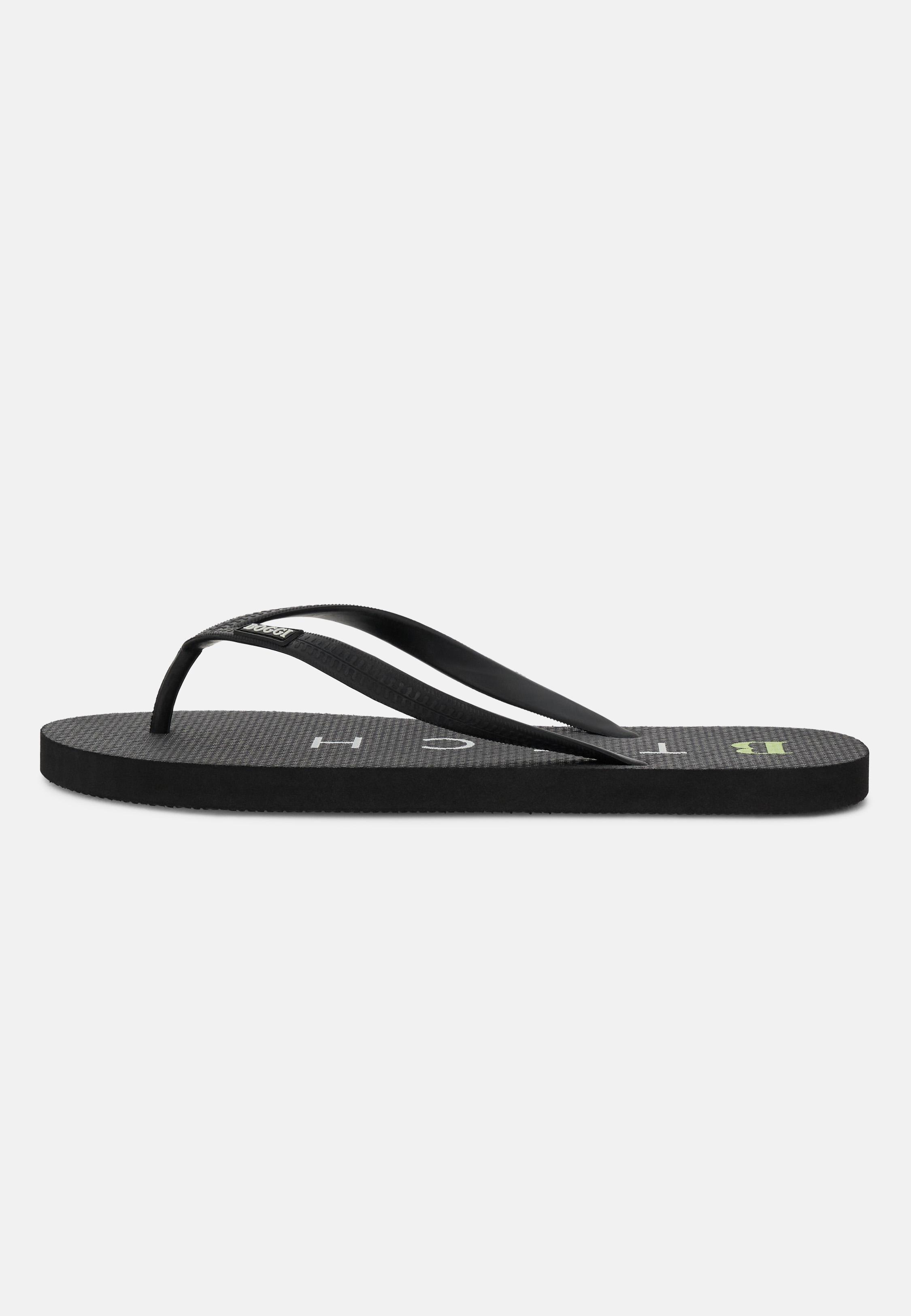 Printed Rubber Flip-Flops Black, , large image number 1