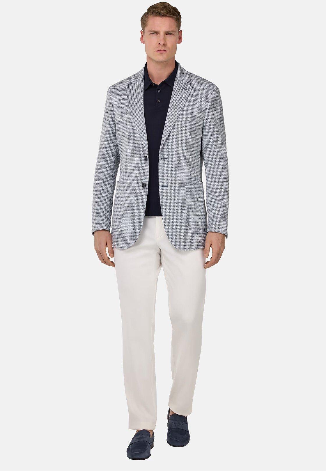 B Jersey Houndstooth Jacket White, , large image number 0