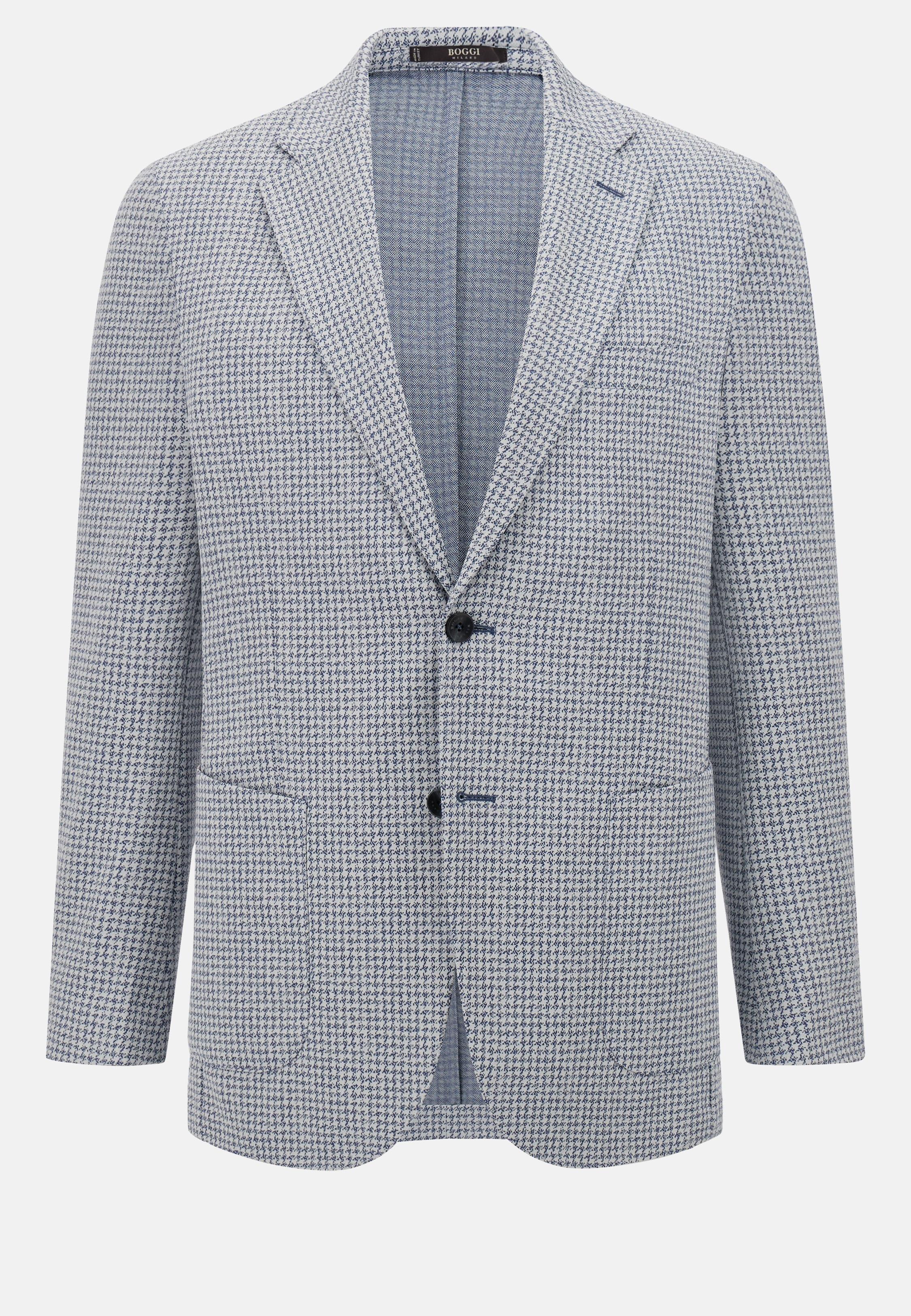 B Jersey Houndstooth Jacket White, 3901_WHBL, large image number 7
