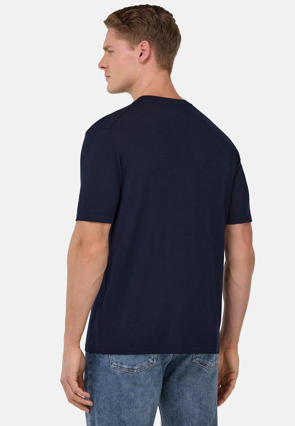 Solid Basic Casual T-Shirt, Navy blue, medium