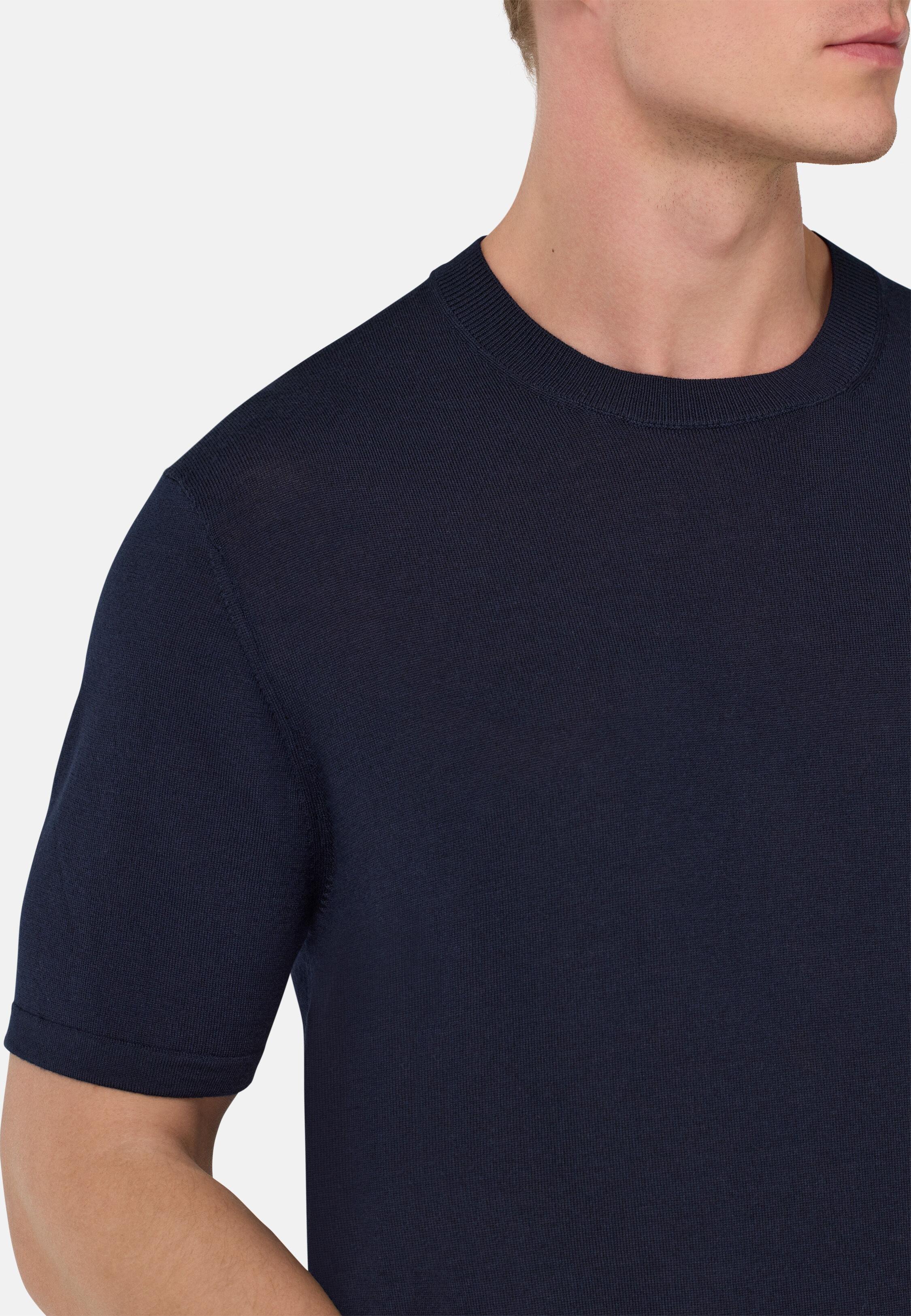 Solid Basic Casual T-Shirt, Navy blue, large image number 5