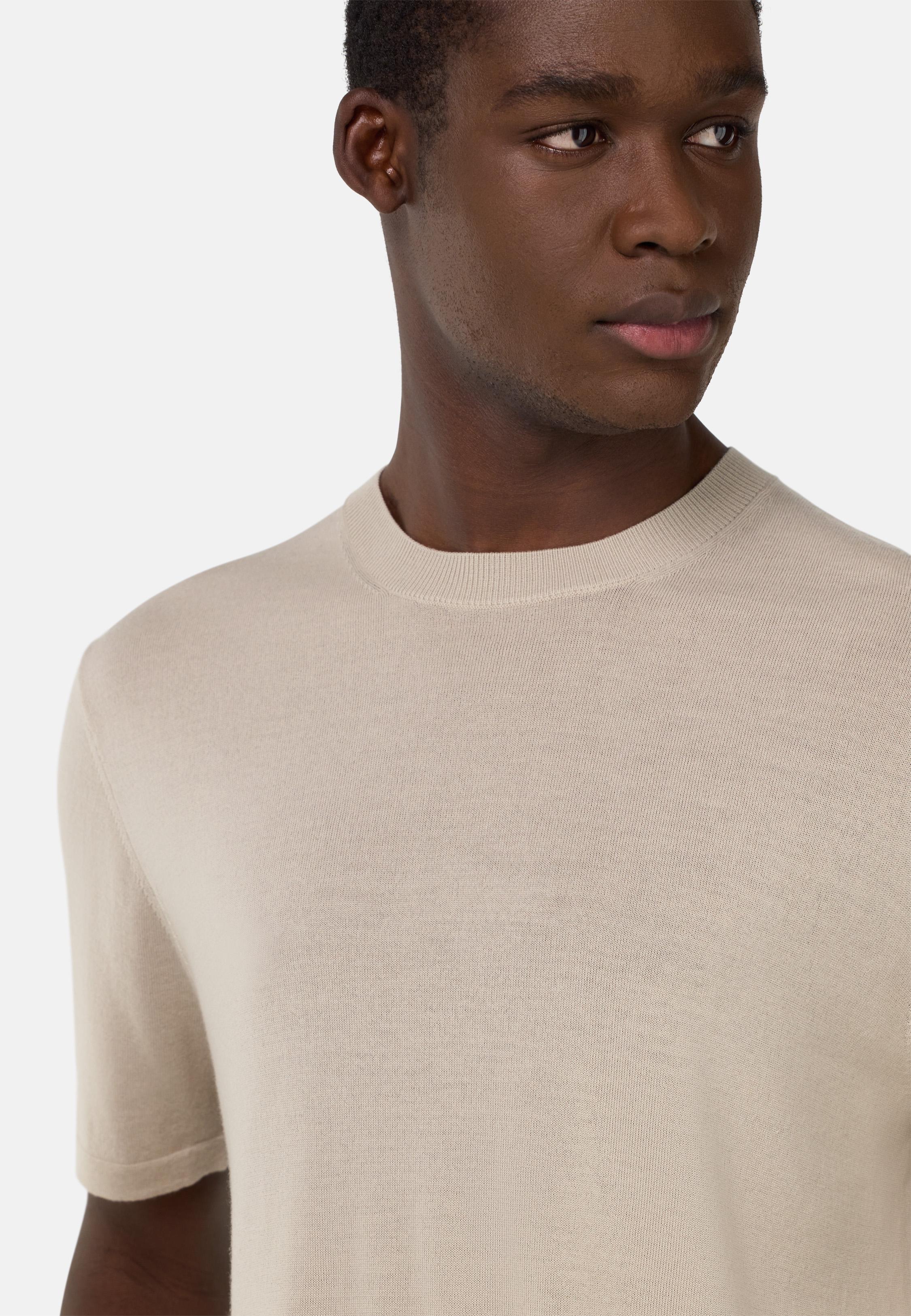 Knitted Merino Wool T-Shirt Beige, , large image number 3