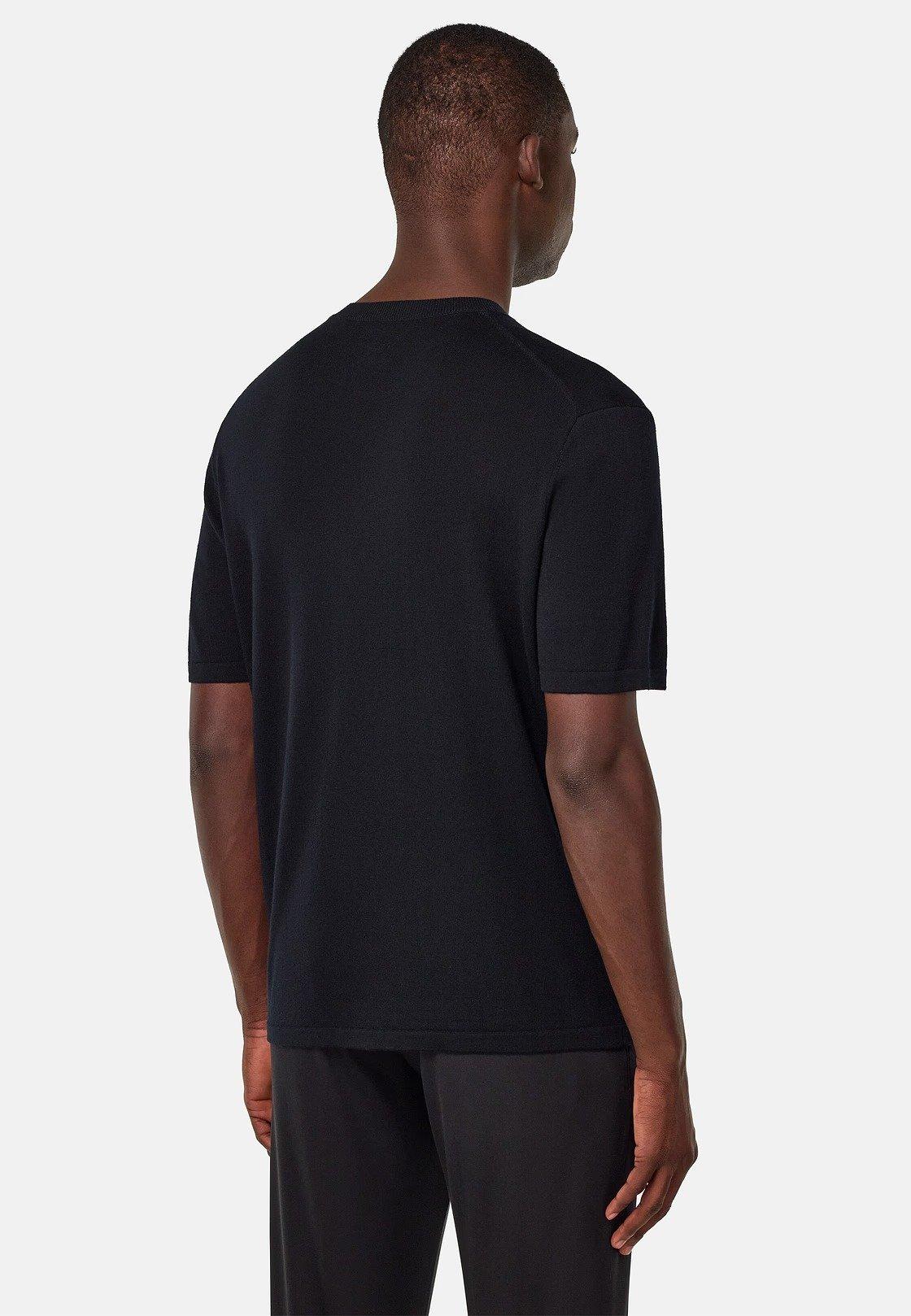 Black Solid Basic Casual T-Shirt, Black, medium